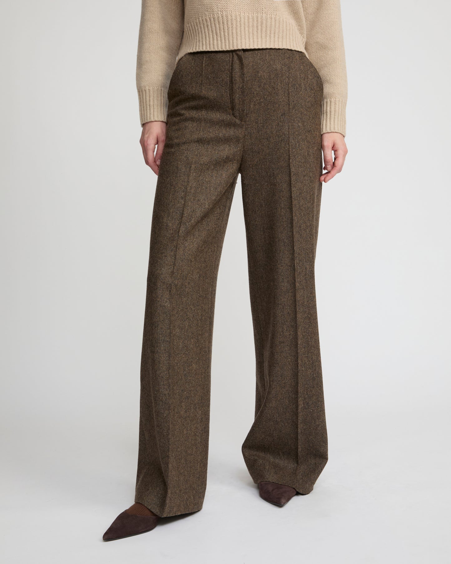 Flannel tailored trousers