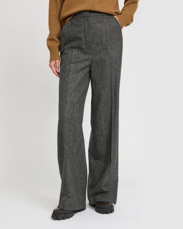 Flannel tailored trousers