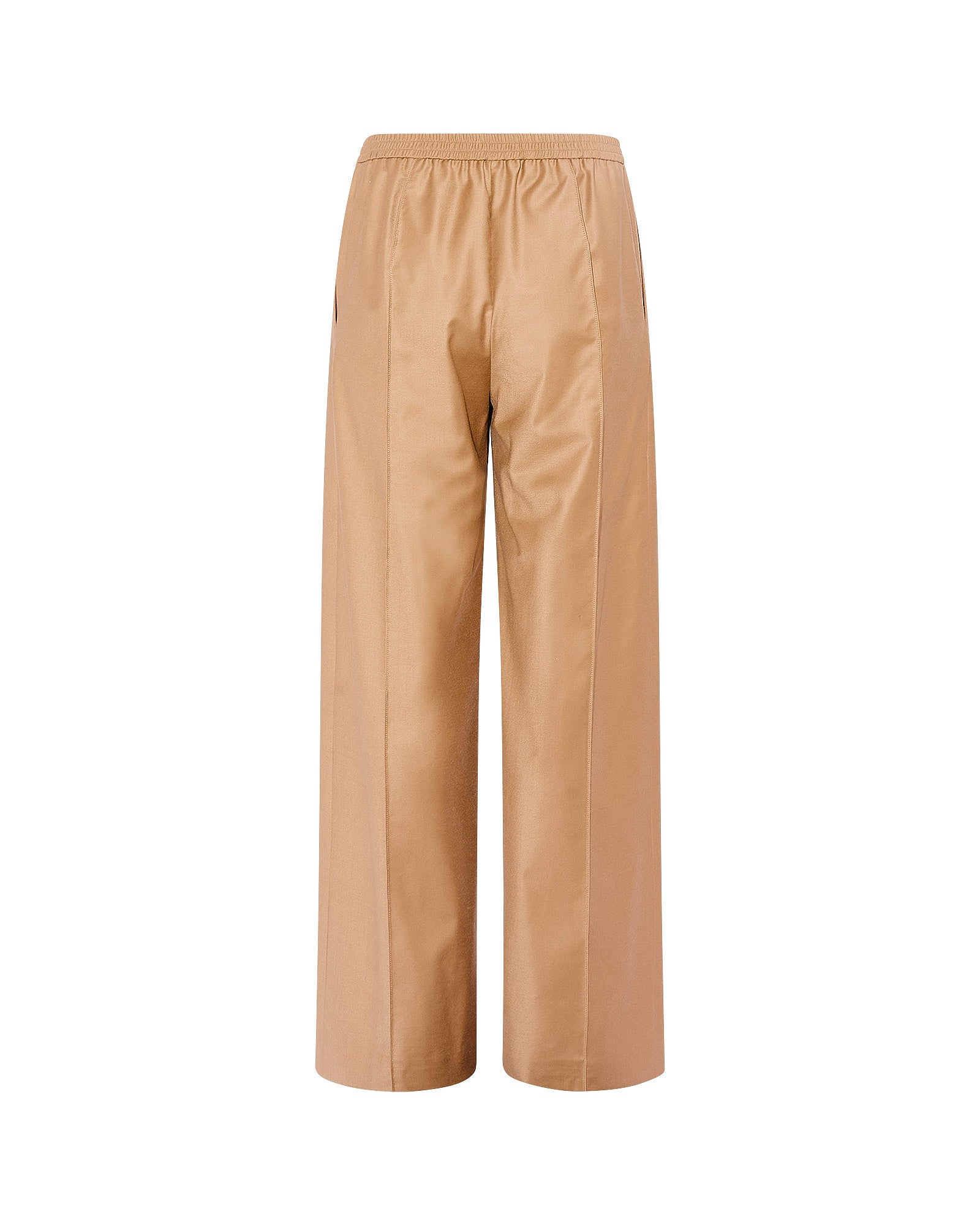 Loose fit trousers with elasticated waistband in flannel fabric - Yves Salomon