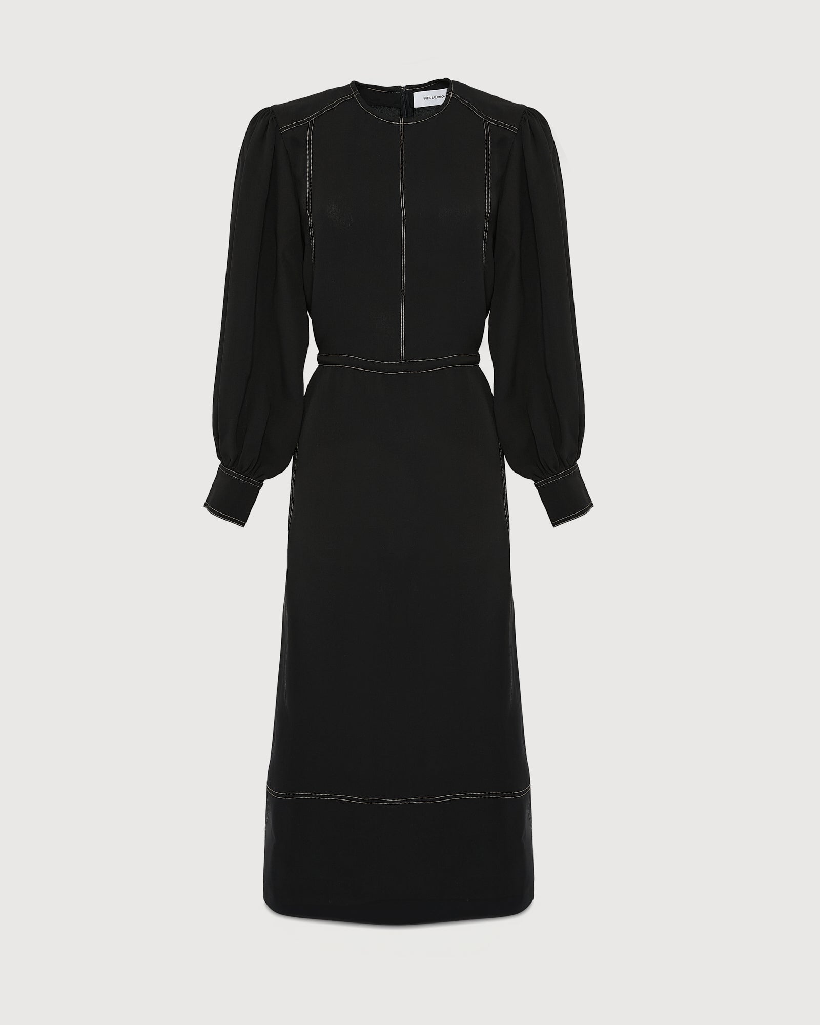 Drawstring dress in silk crepe - Yves Salomon