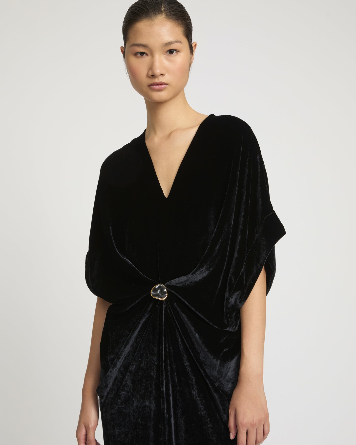 Flowing velvet draped dress -Yves Salomon