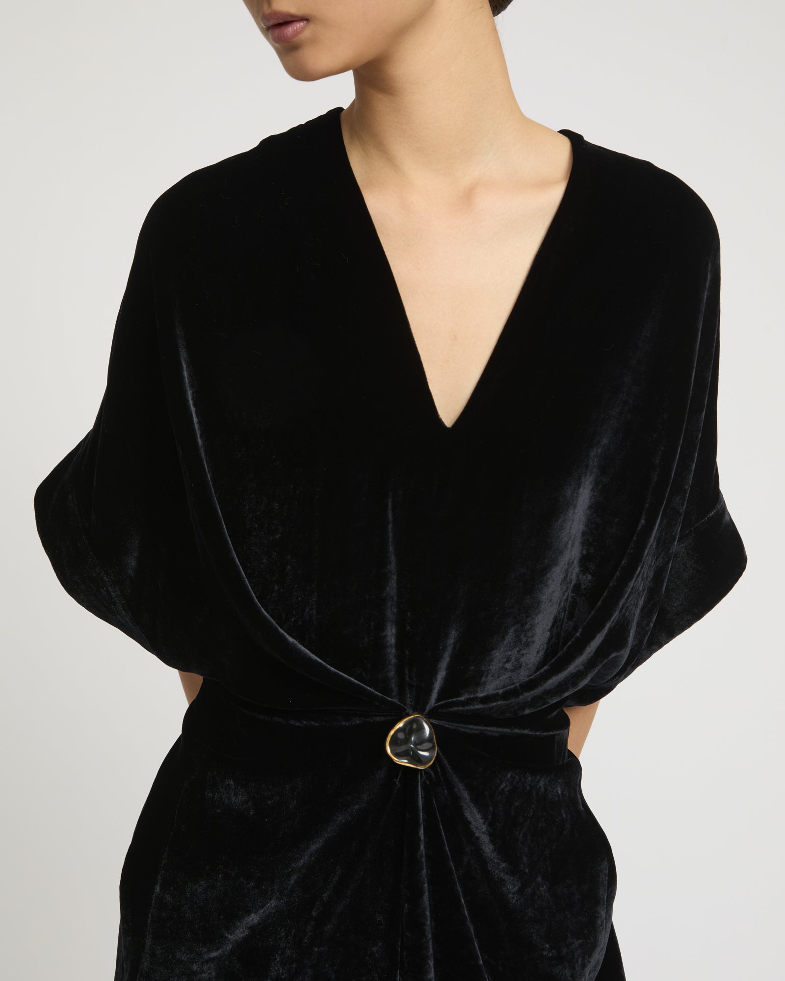 Flowing velvet draped dress -Yves Salomon