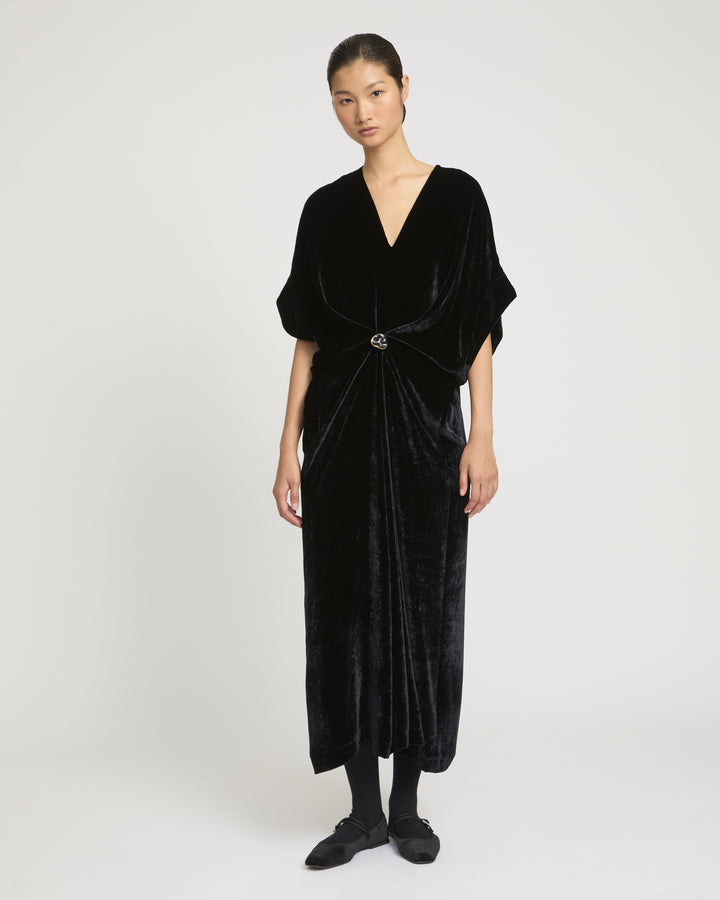 Flowing velvet draped dress -Yves Salomon