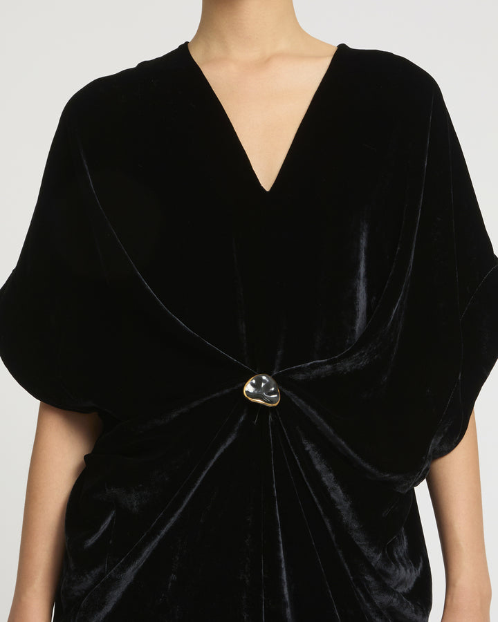Flowing velvet draped dress -Yves Salomon