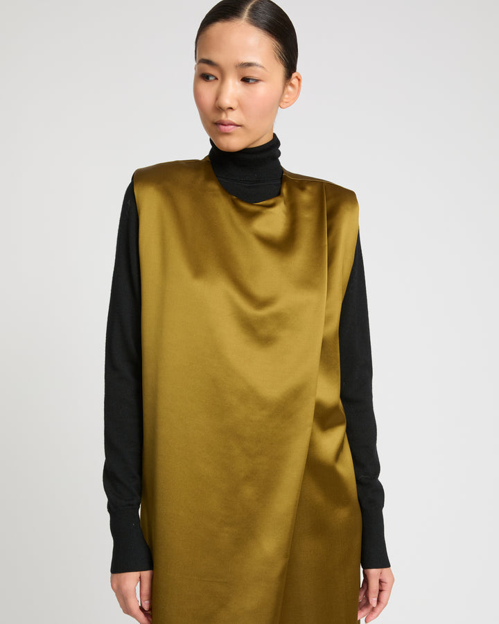 Heavy wool satin maxi dress -Yves Salomon
