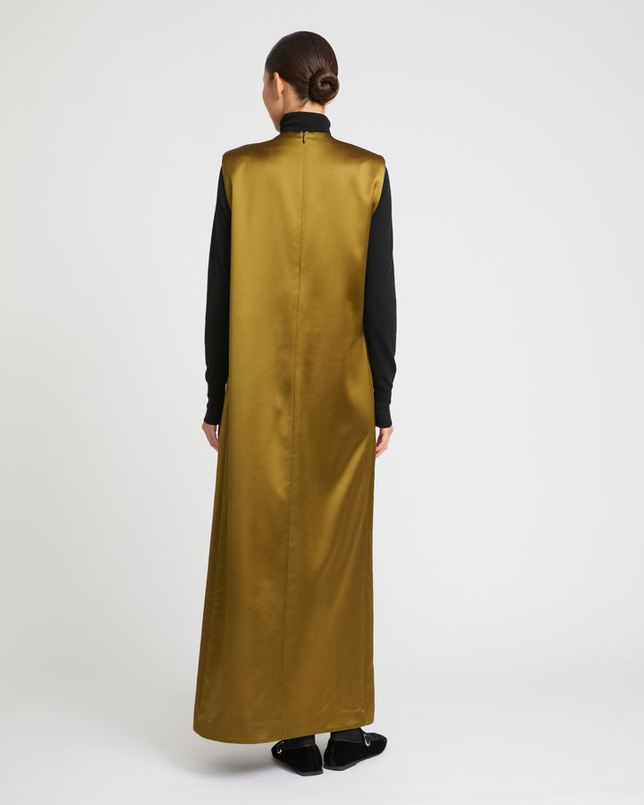Heavy wool satin maxi dress -Yves Salomon