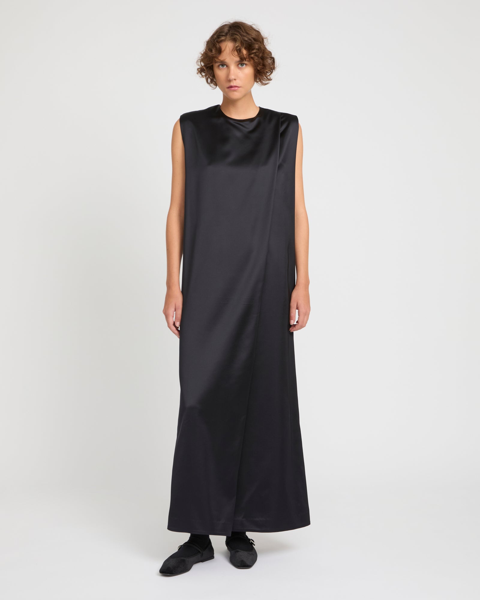 Heavy wool satin maxi dress -Yves Salomon