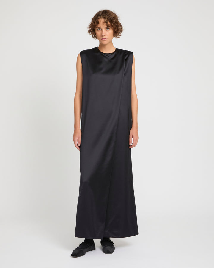 Heavy wool satin maxi dress -Yves Salomon
