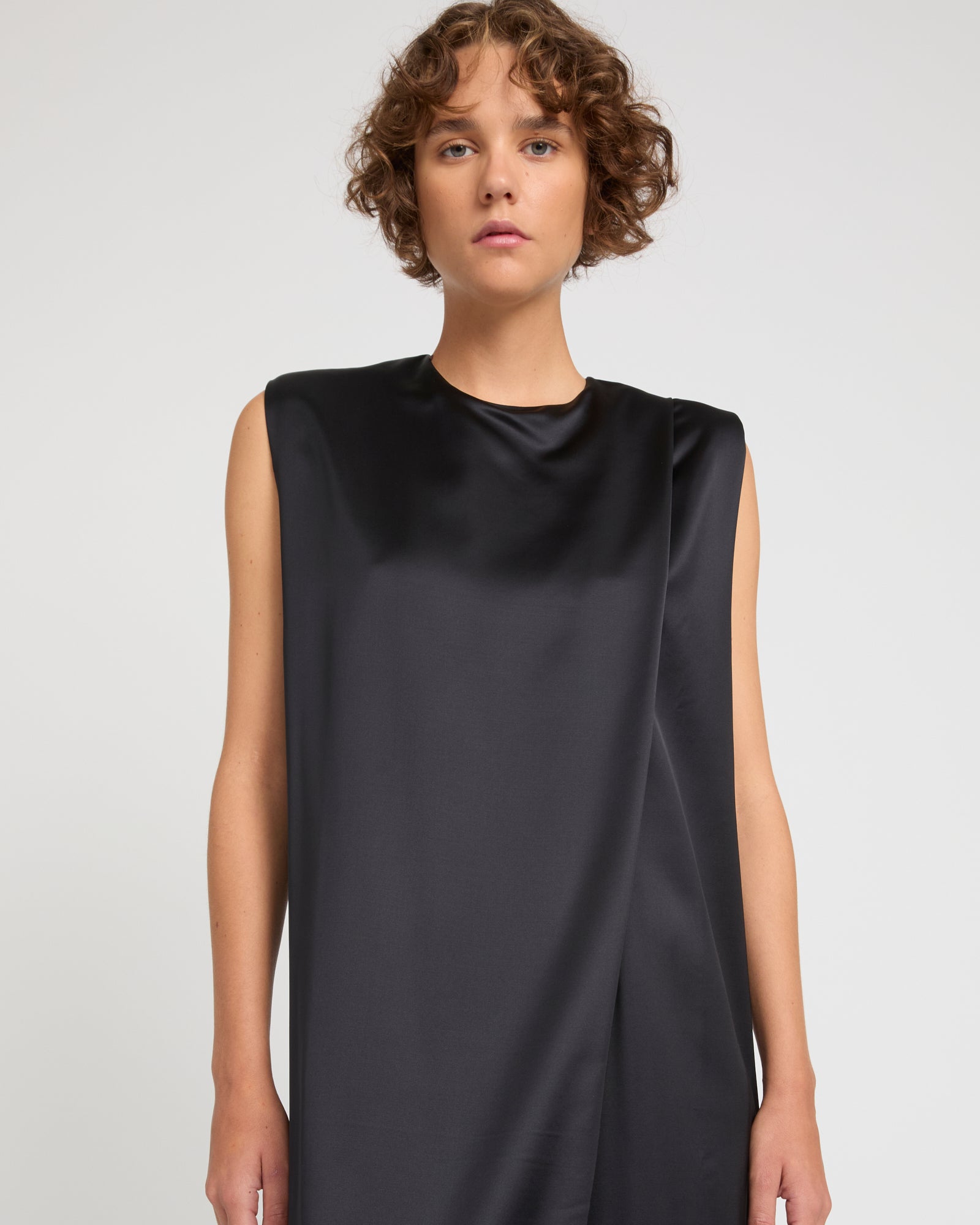 Heavy wool satin maxi dress -Yves Salomon