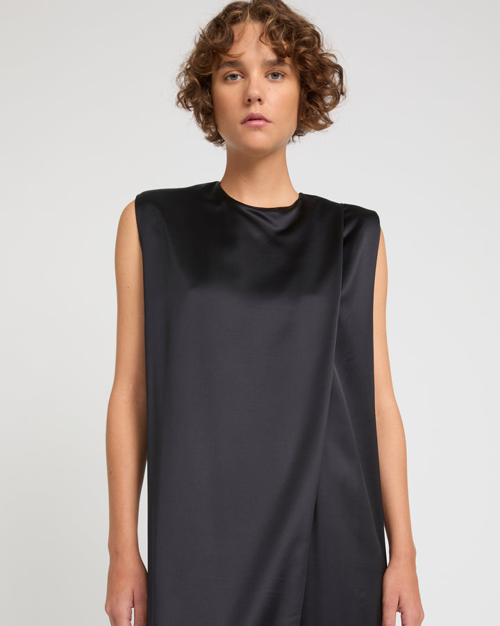Heavy wool satin maxi dress -Yves Salomon
