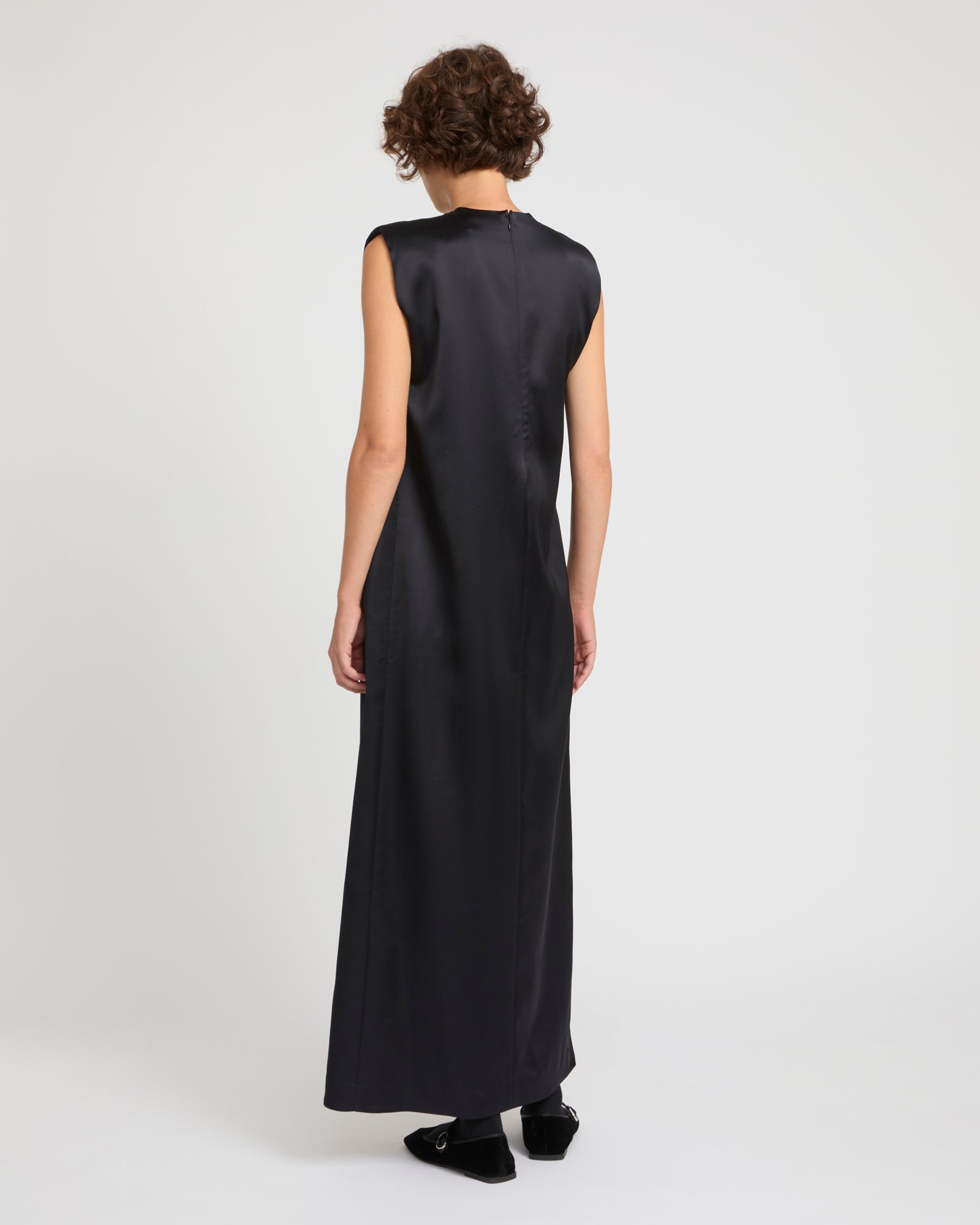 Heavy wool satin maxi dress -Yves Salomon