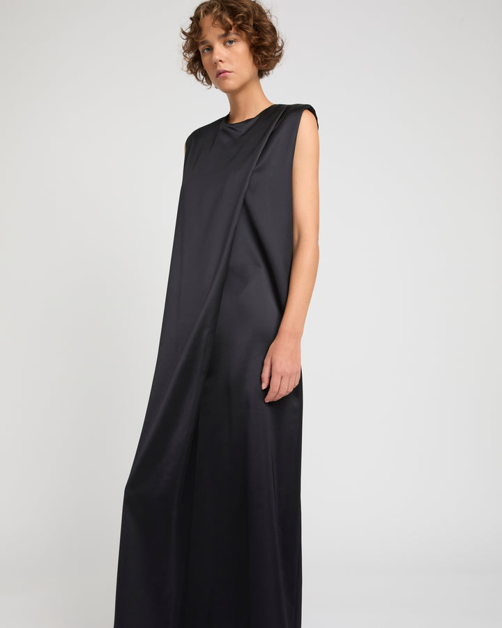 Heavy wool satin maxi dress -Yves Salomon