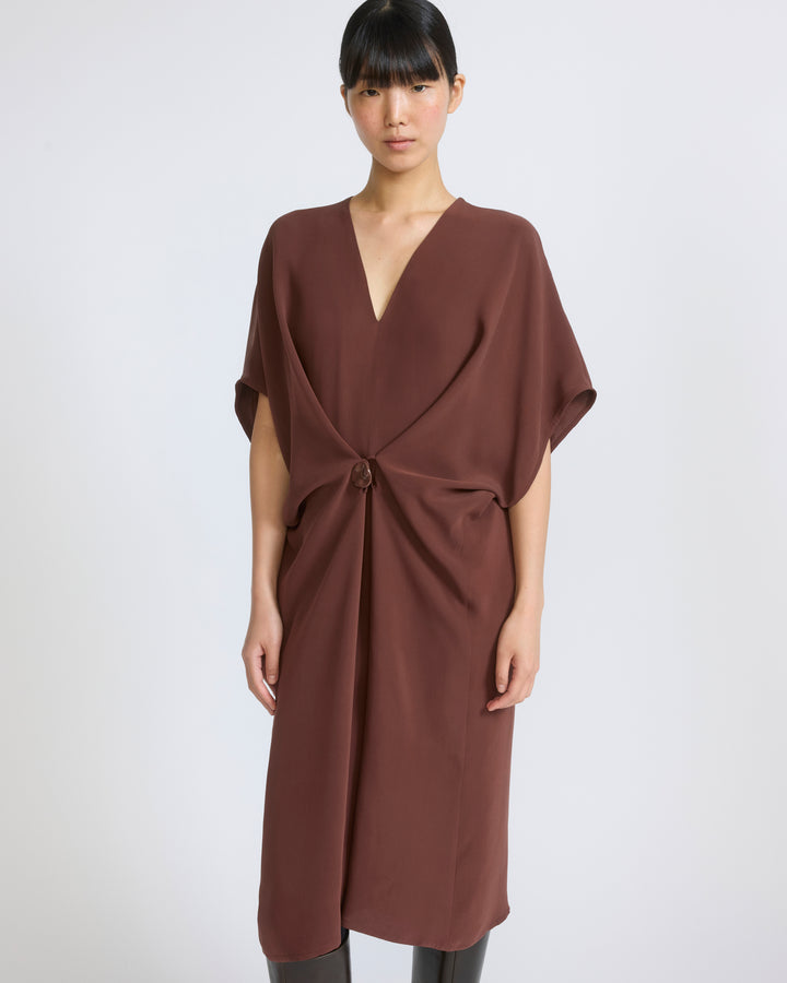 Draped dress in silk crepe - Yves Salomon - New Fall/Winter Collection