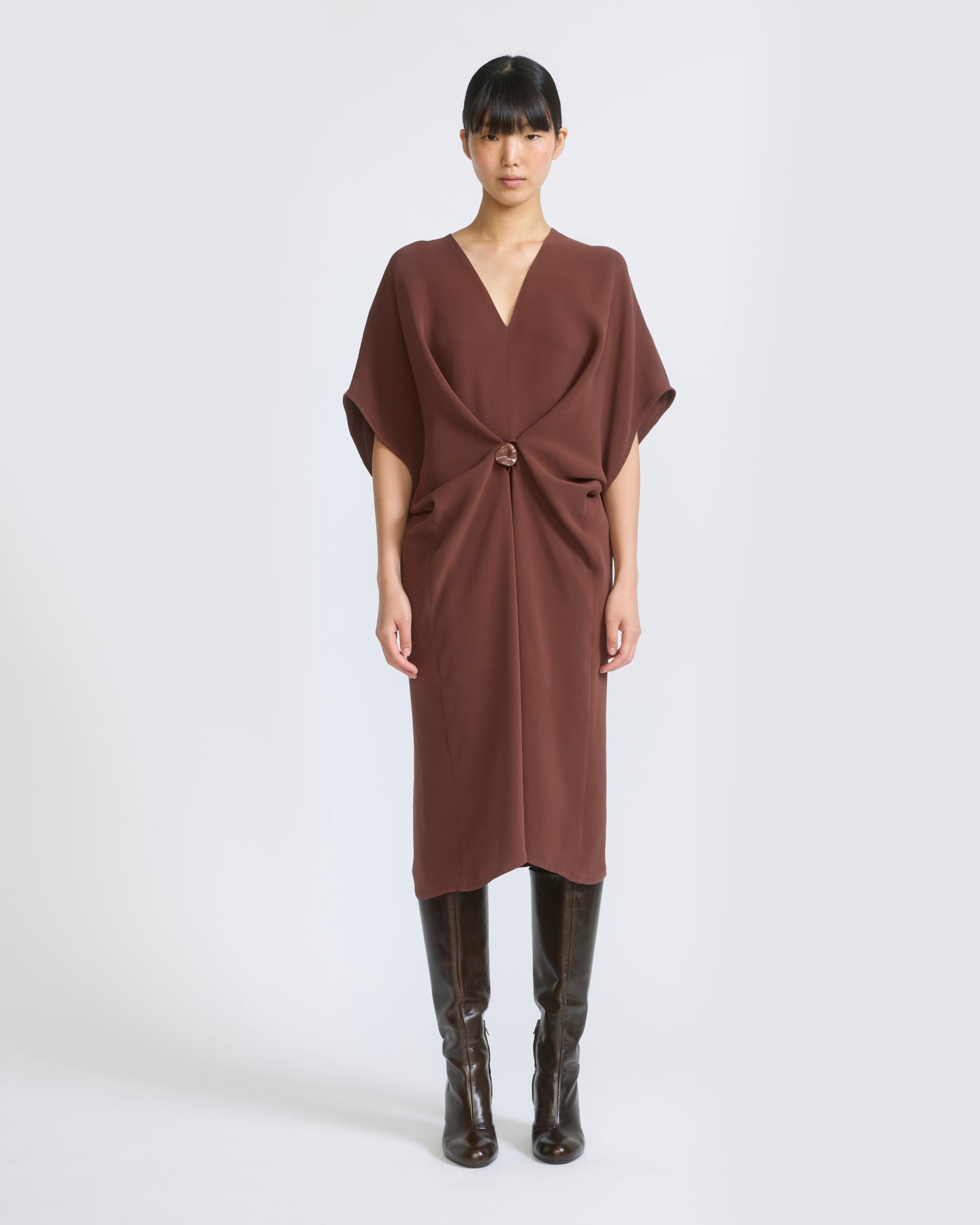 Draped dress in silk crepe - Yves Salomon - New Fall/Winter Collection