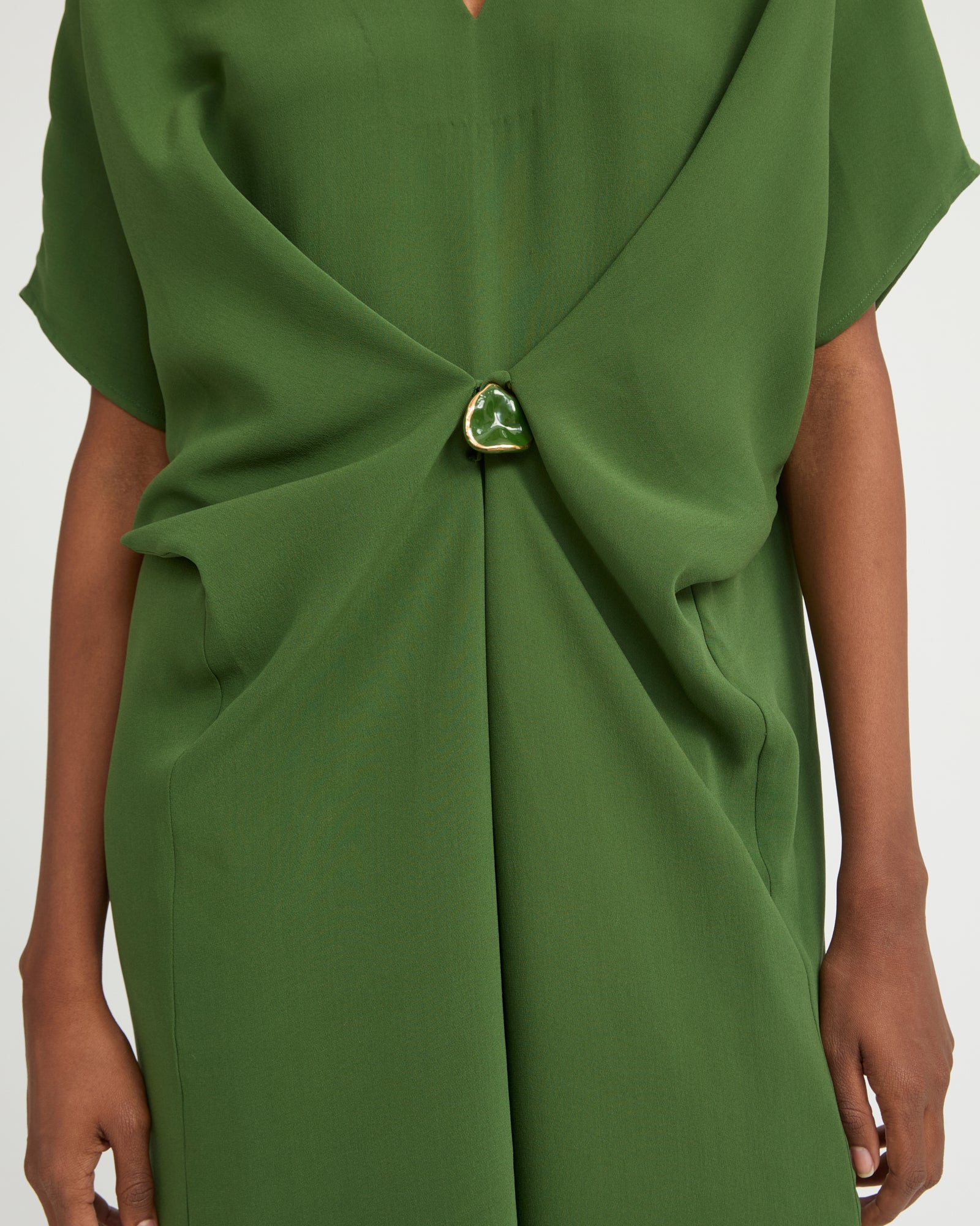 Draped dress in silk crepe - Yves Salomon