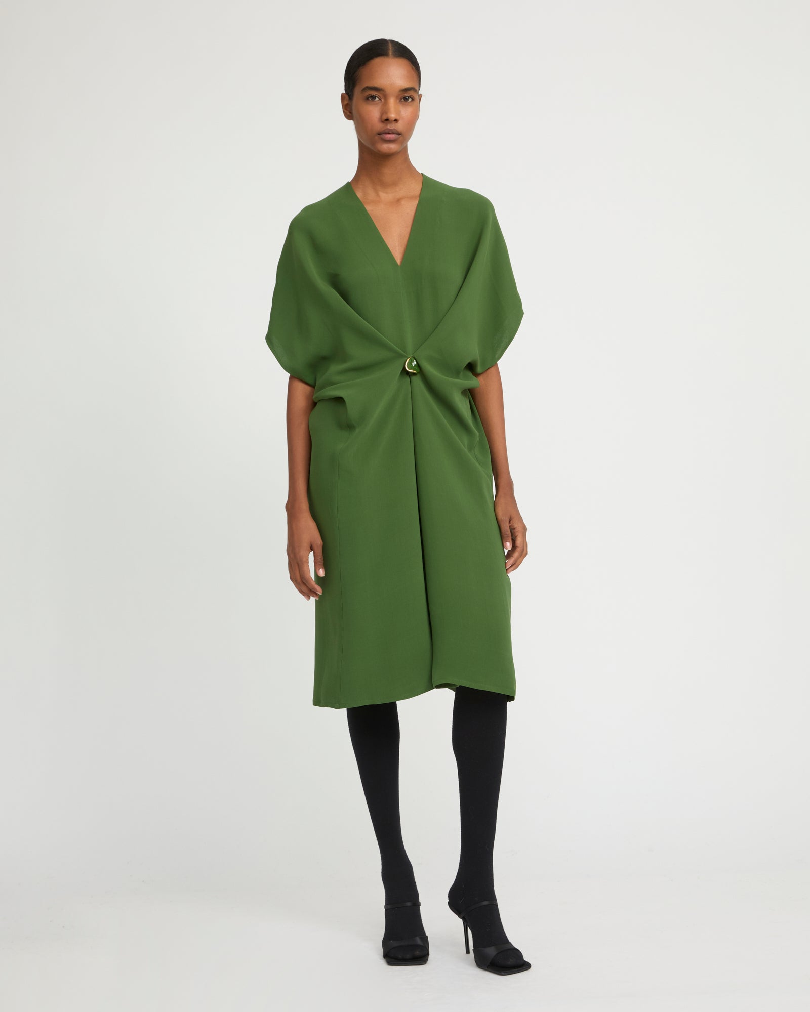 Draped dress in silk crepe - Yves Salomon