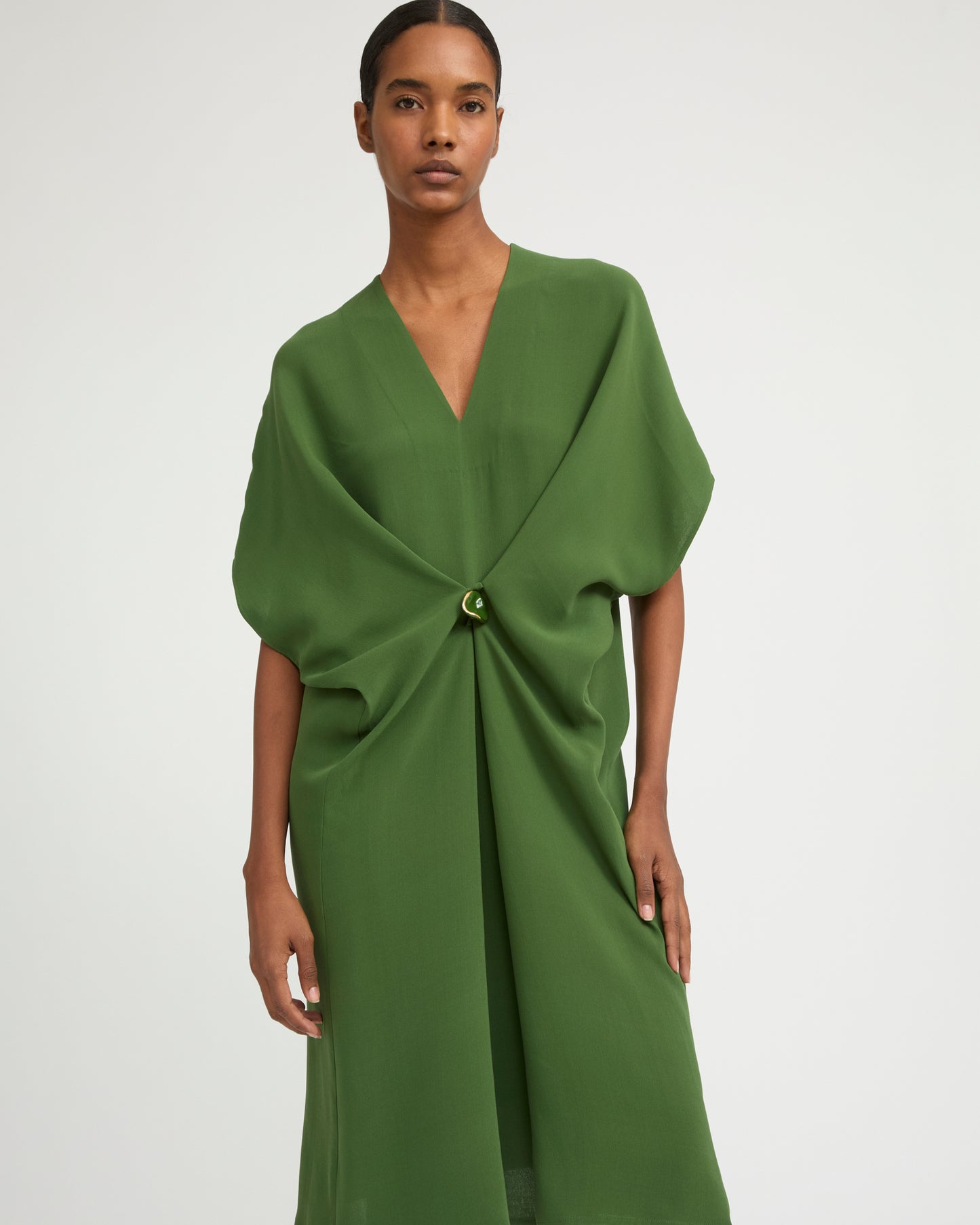 Draped dress in silk crepe - Yves Salomon