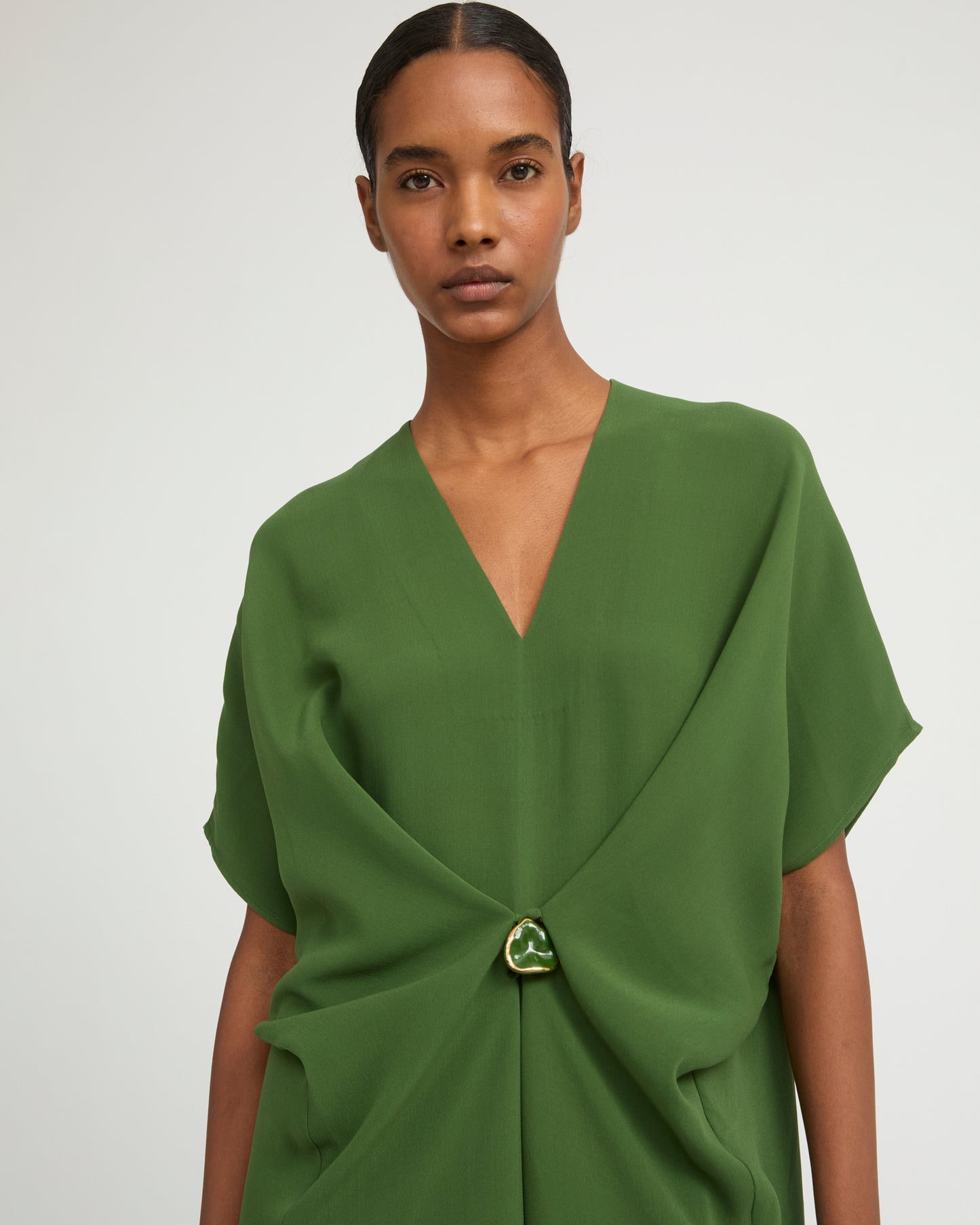 Draped dress in silk crepe - Yves Salomon