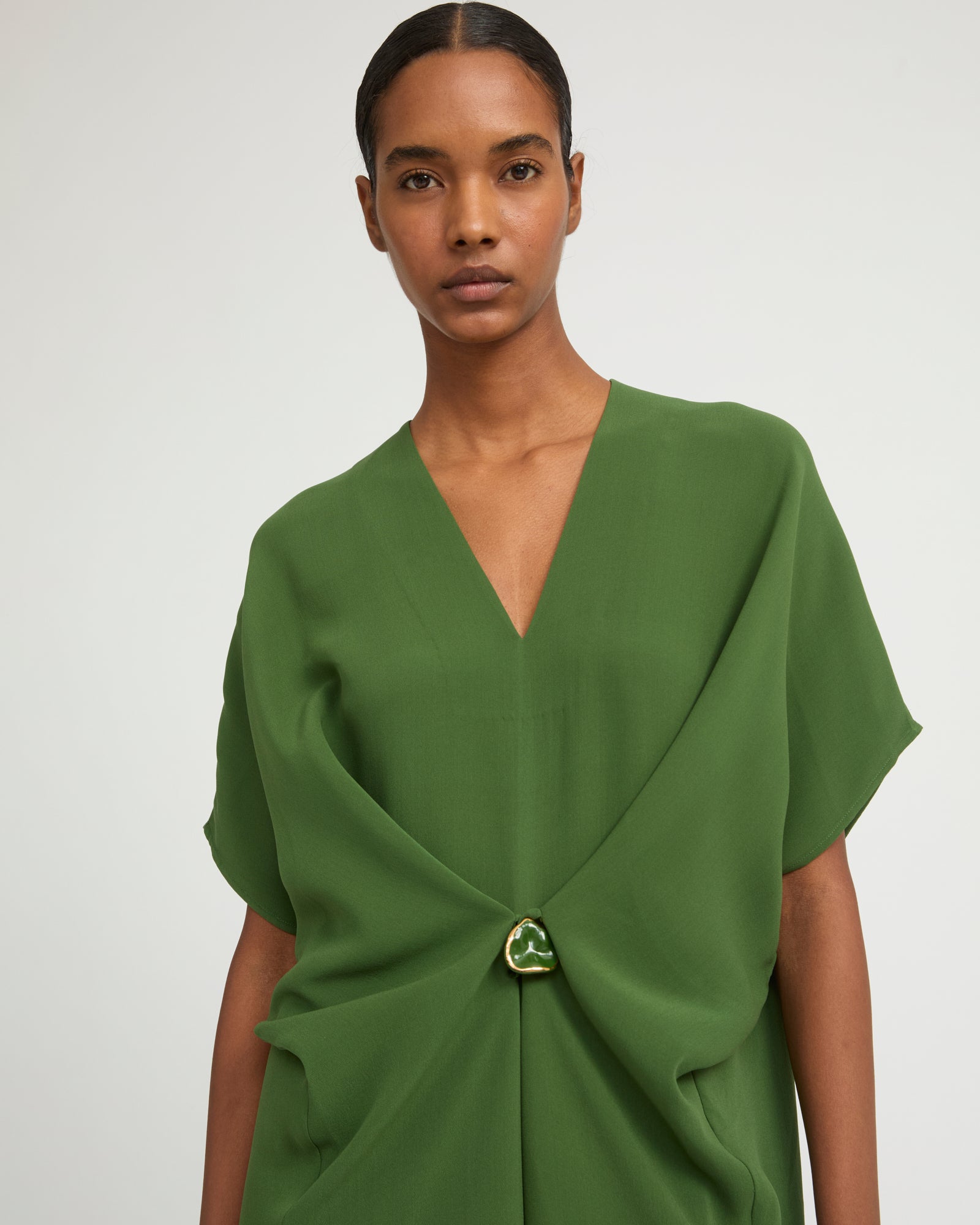 Draped dress in silk crepe - Yves Salomon