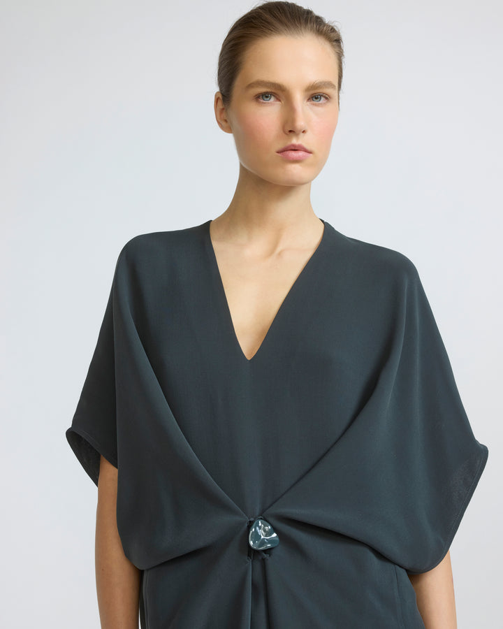 Draped dress in silk crepe - Yves Salomon - New Fall/Winter Collection