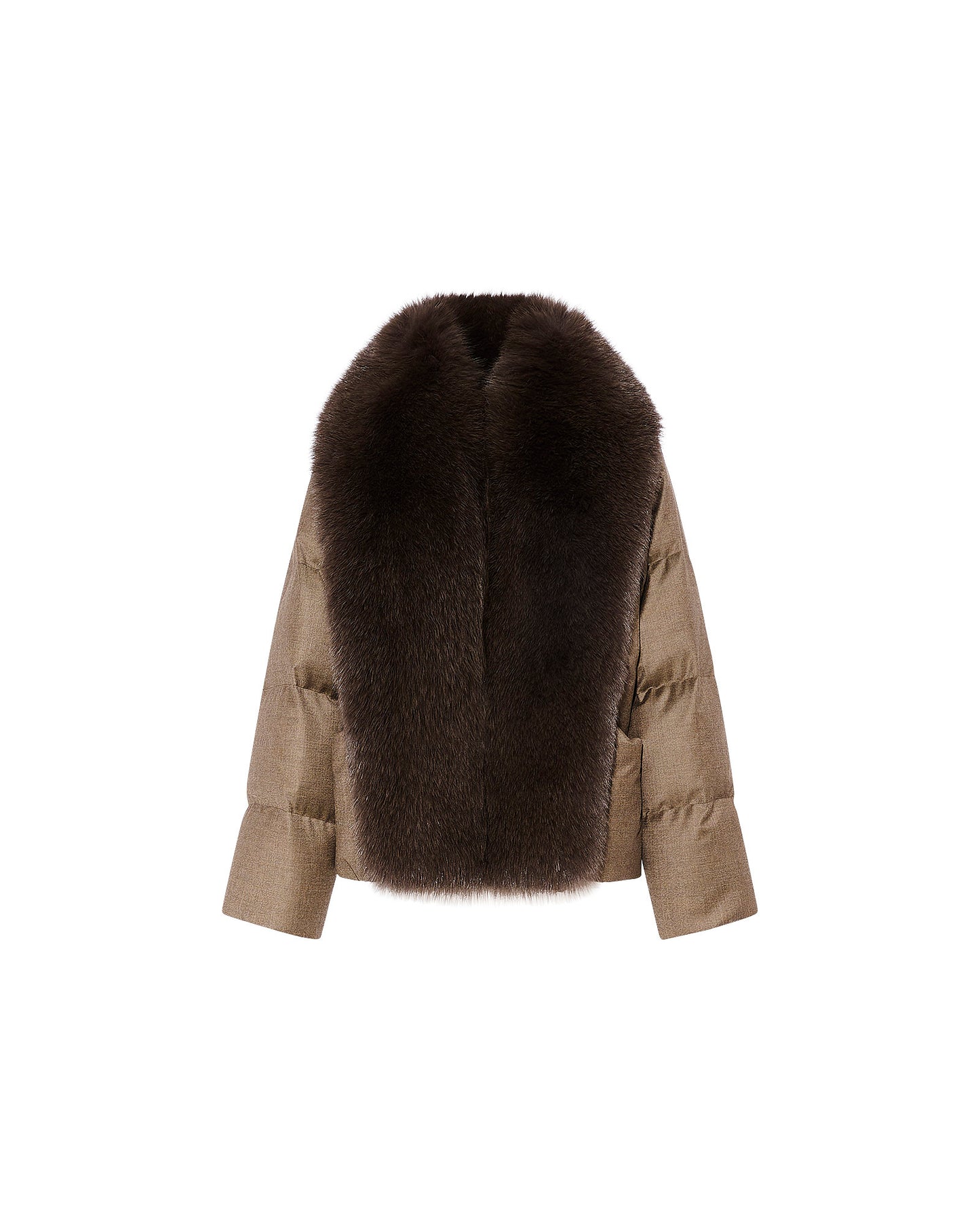 Short down jacket with large detachable fox fur collar - Yves Salomon