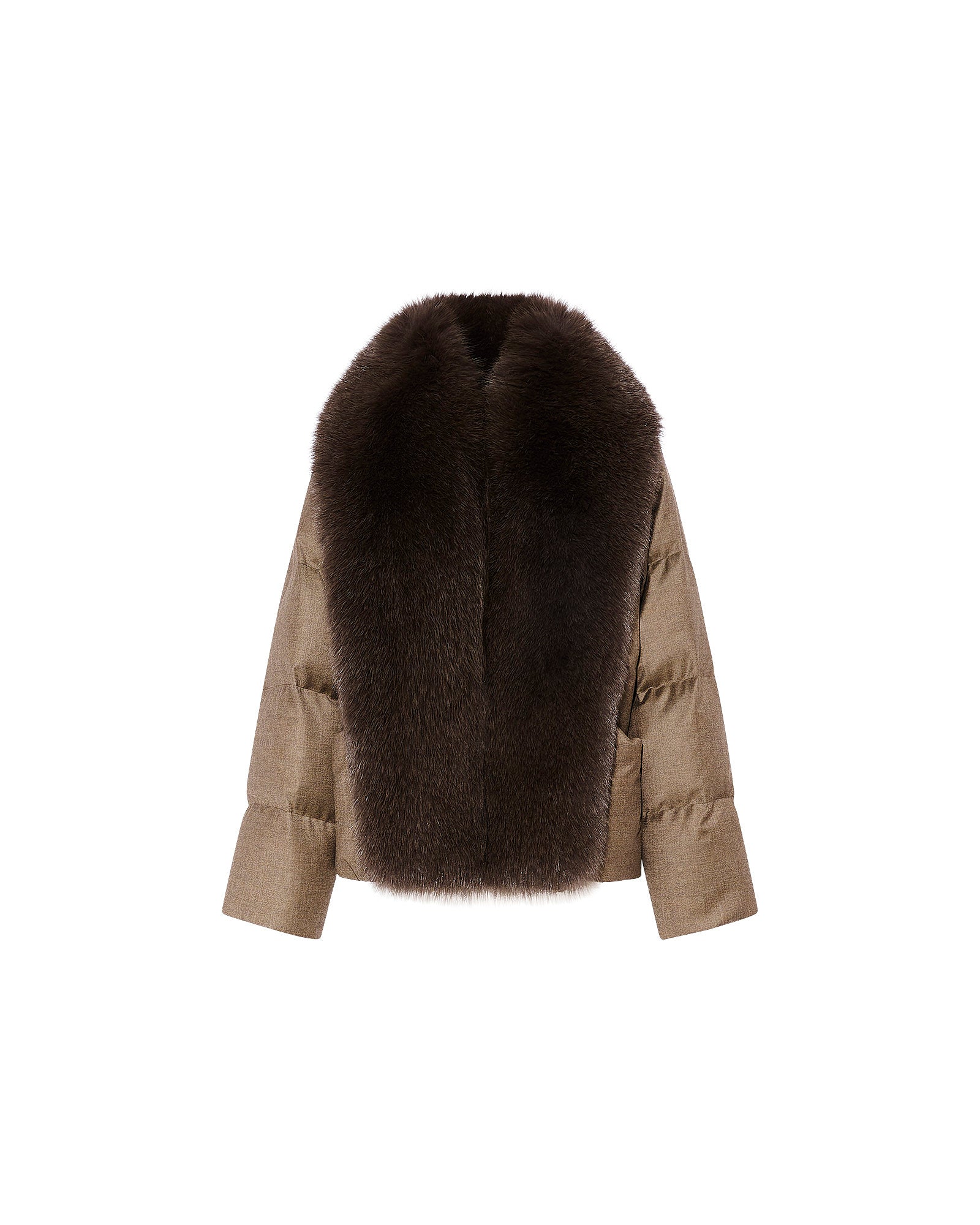 Short down jacket with large detachable fox fur collar - Yves Salomon