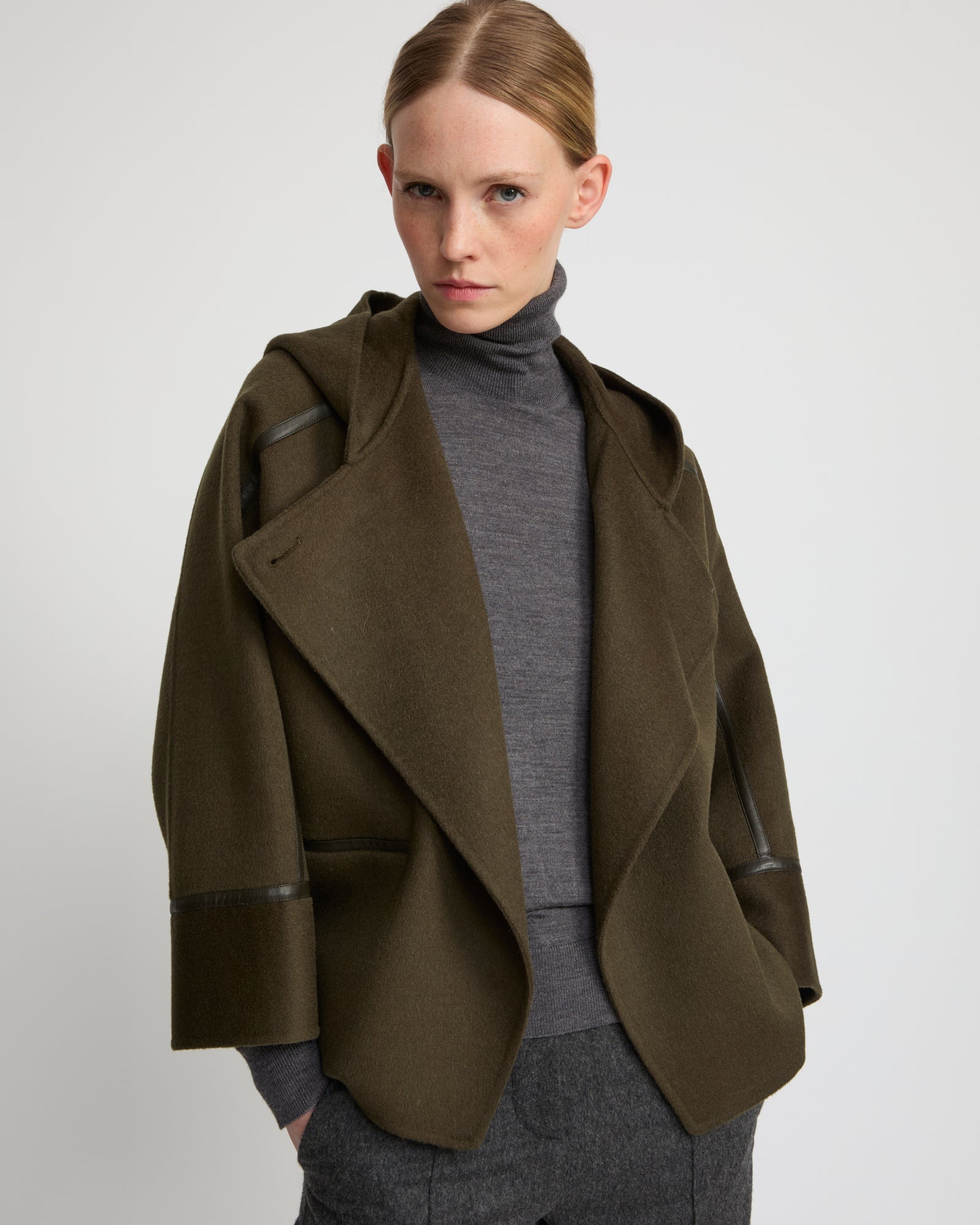Double-sided cashmere-blend hooded jacket - Yves Salomon