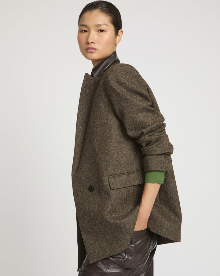 Flannel oversized tailored jacket