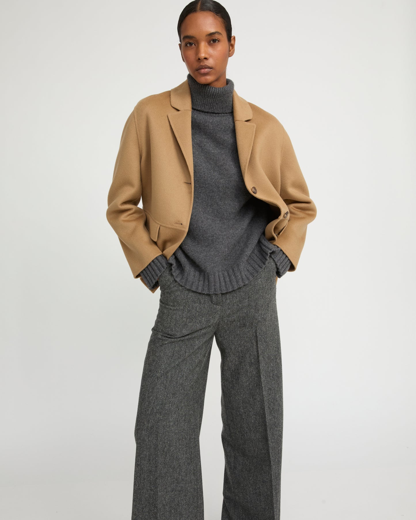 Double-sided cashmere-blend jacket - Yves Salomon