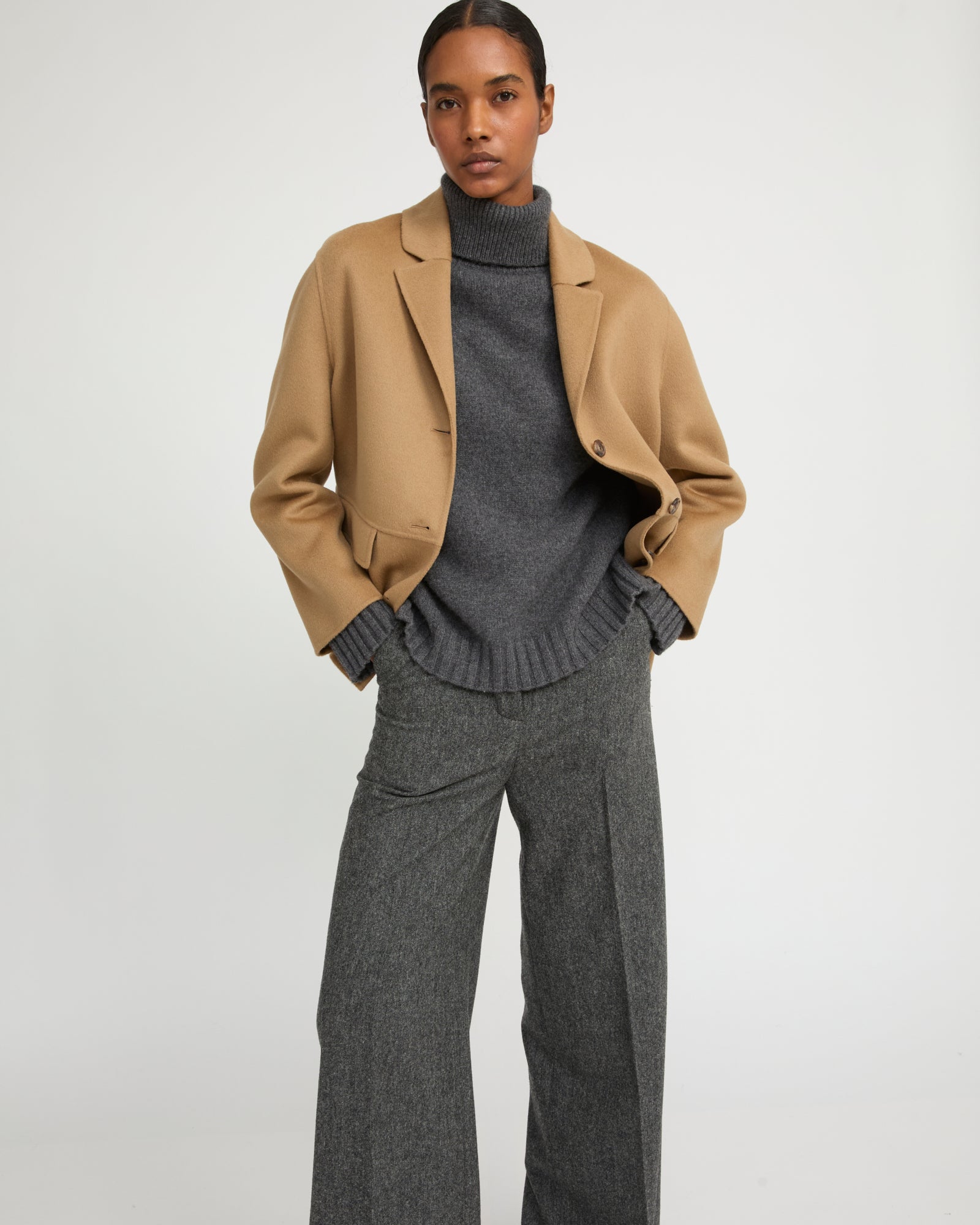 Double-sided cashmere-blend jacket - Yves Salomon
