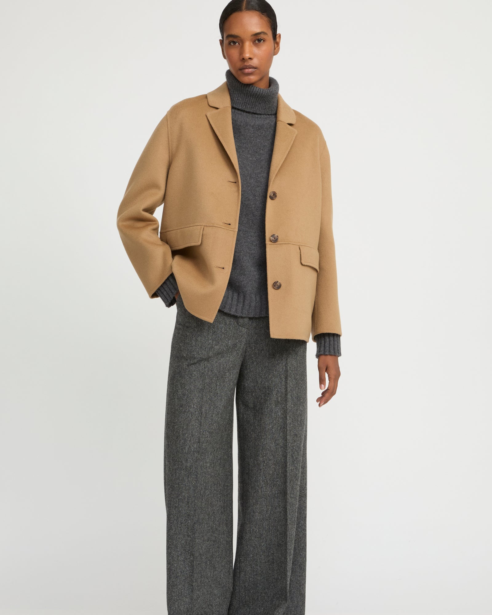Double-sided cashmere-blend jacket - Yves Salomon