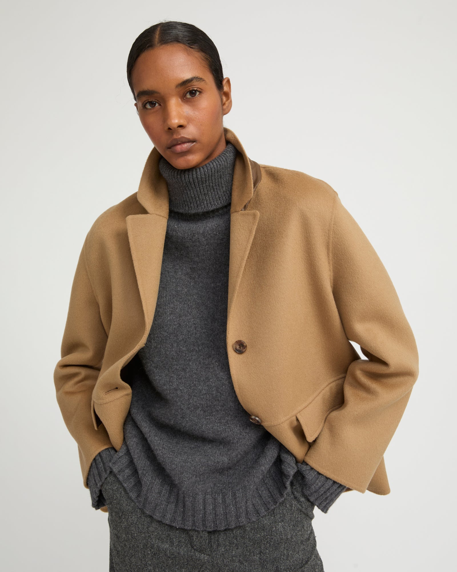 Double-sided cashmere-blend jacket - Yves Salomon