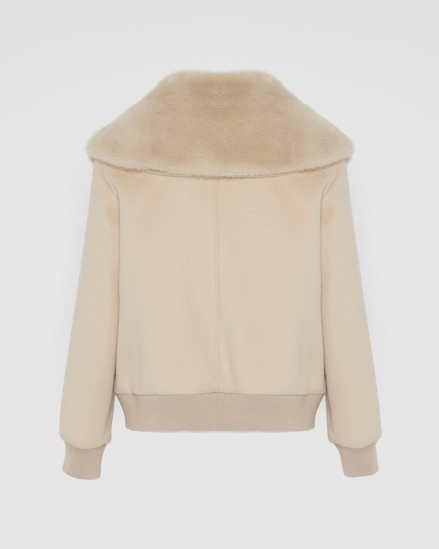 Cashmere-blend cropped blouson with removable mink fur collar - Yves Salomon