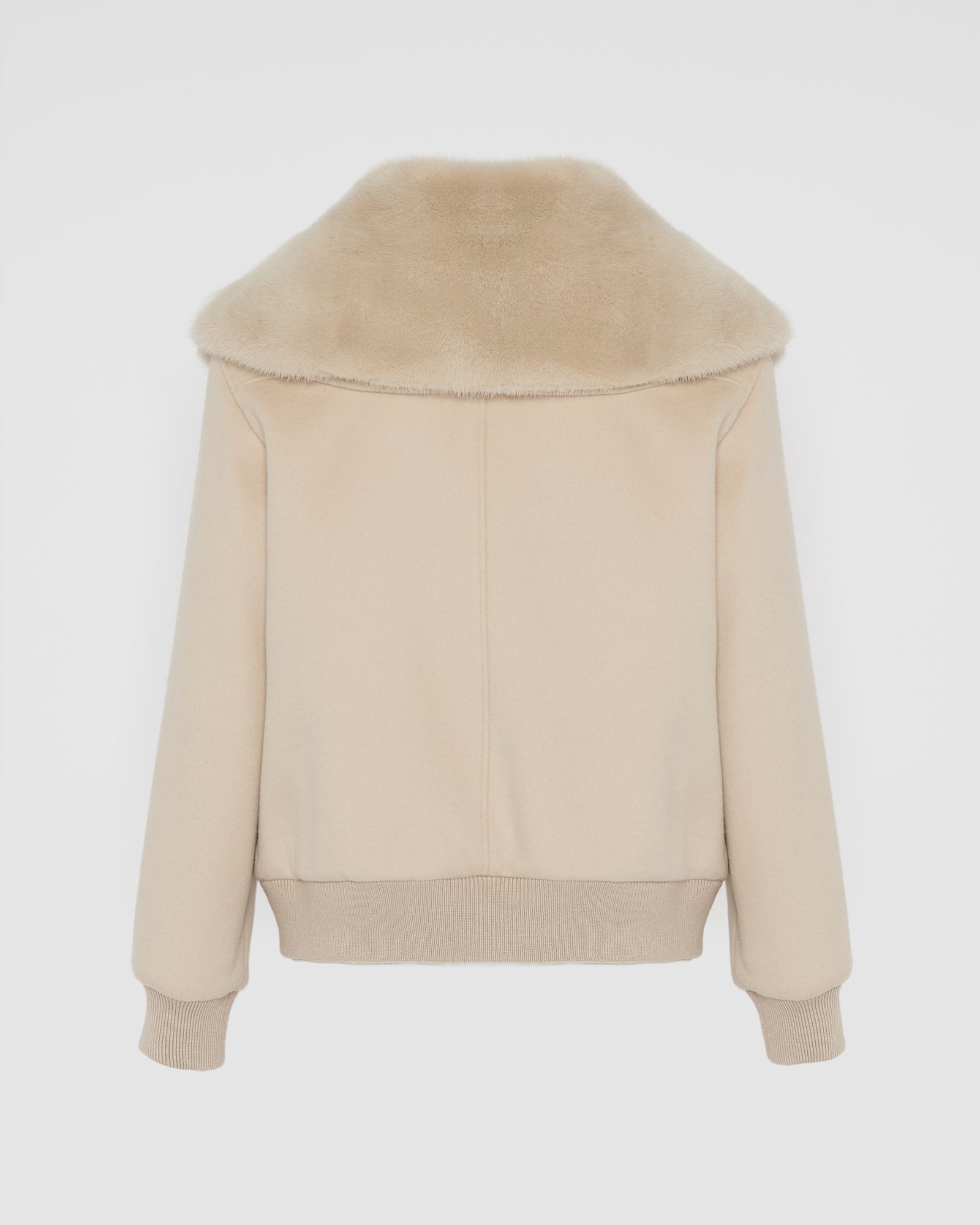 Cashmere-blend cropped blouson with removable mink fur collar - Yves Salomon