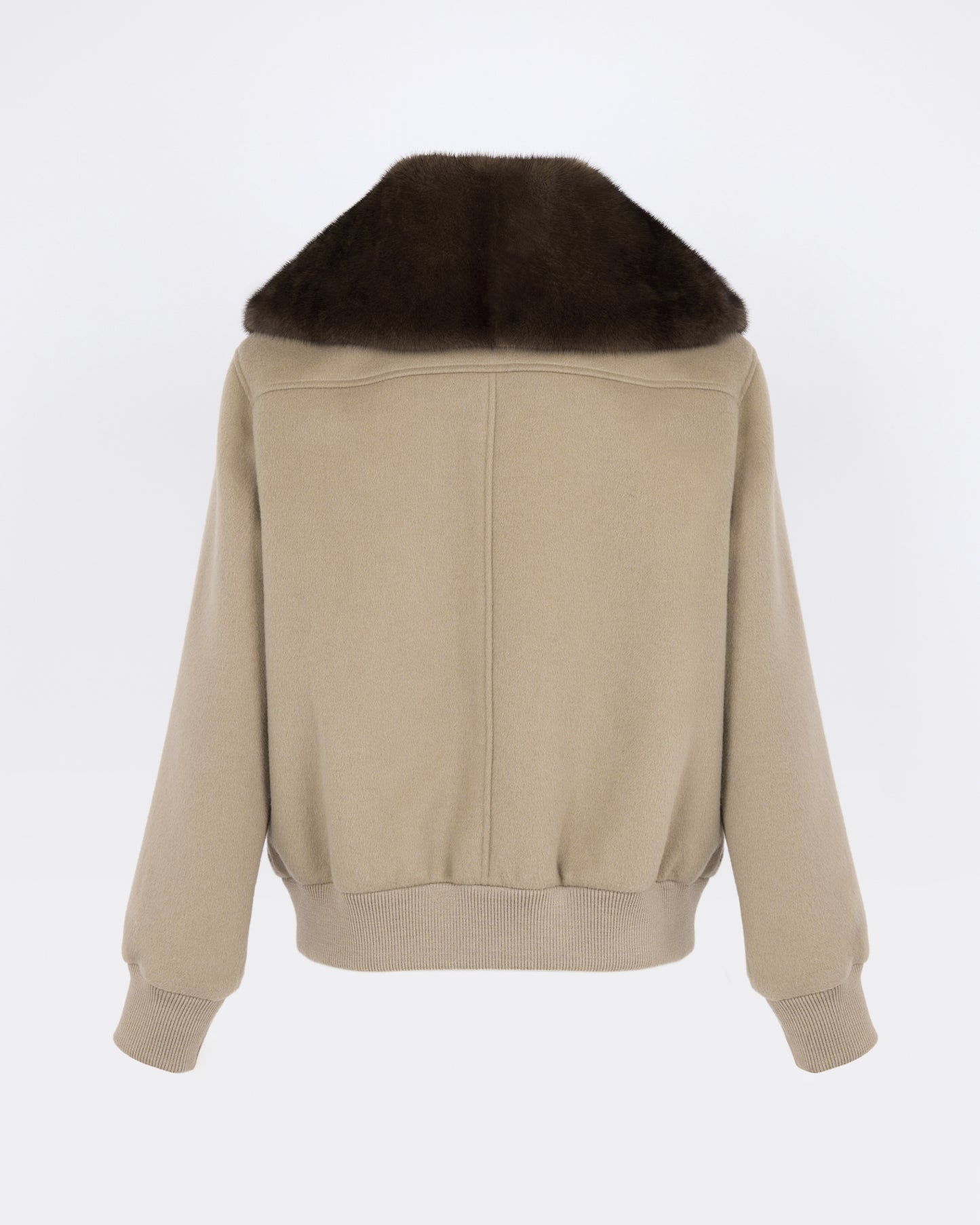 Cashmere-blend cropped blouson with removable mink fur collar - Yves Salomon - New Fall/Winter Collection