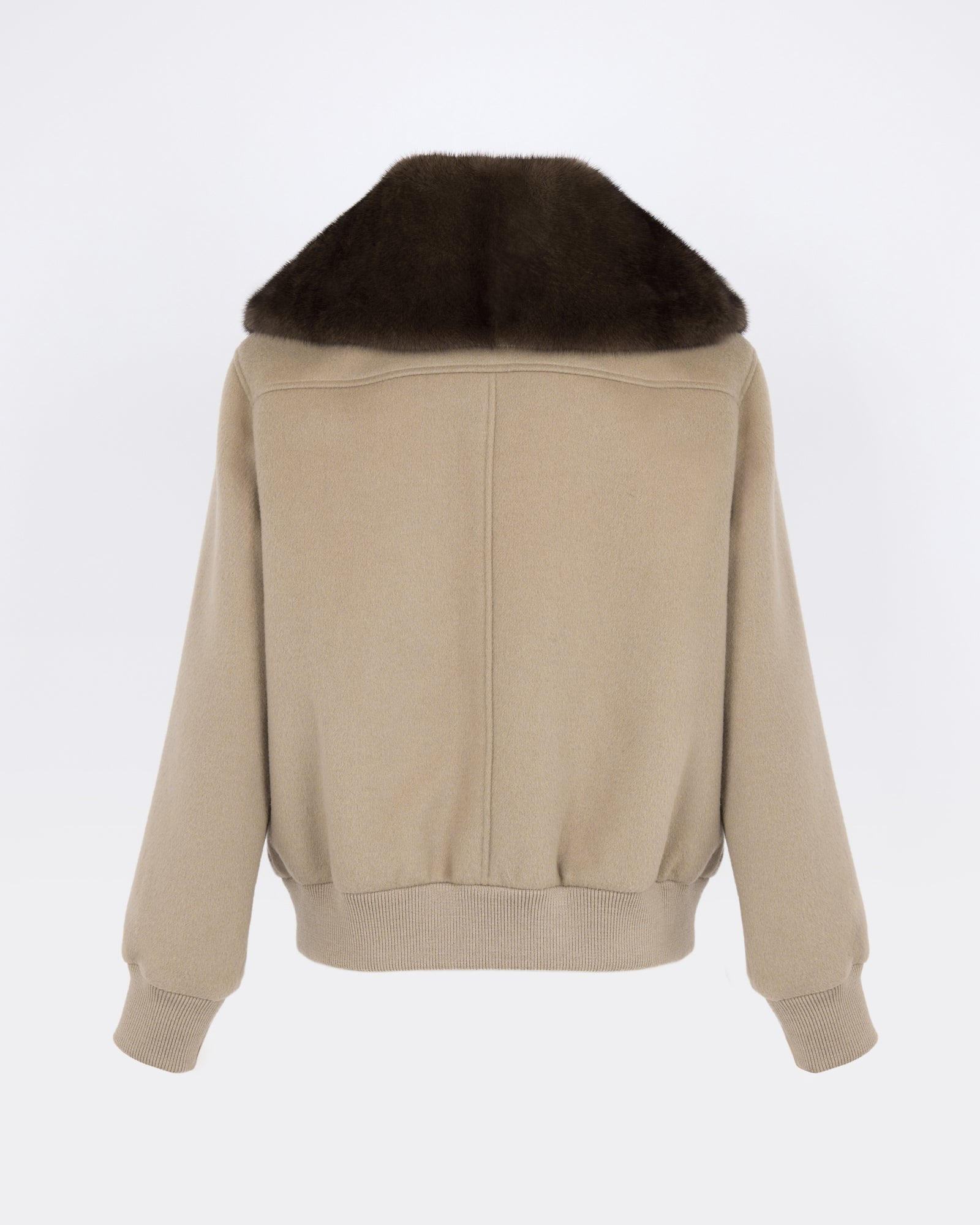 Cashmere-blend cropped blouson with removable mink fur collar - Yves Salomon - New Fall/Winter Collection