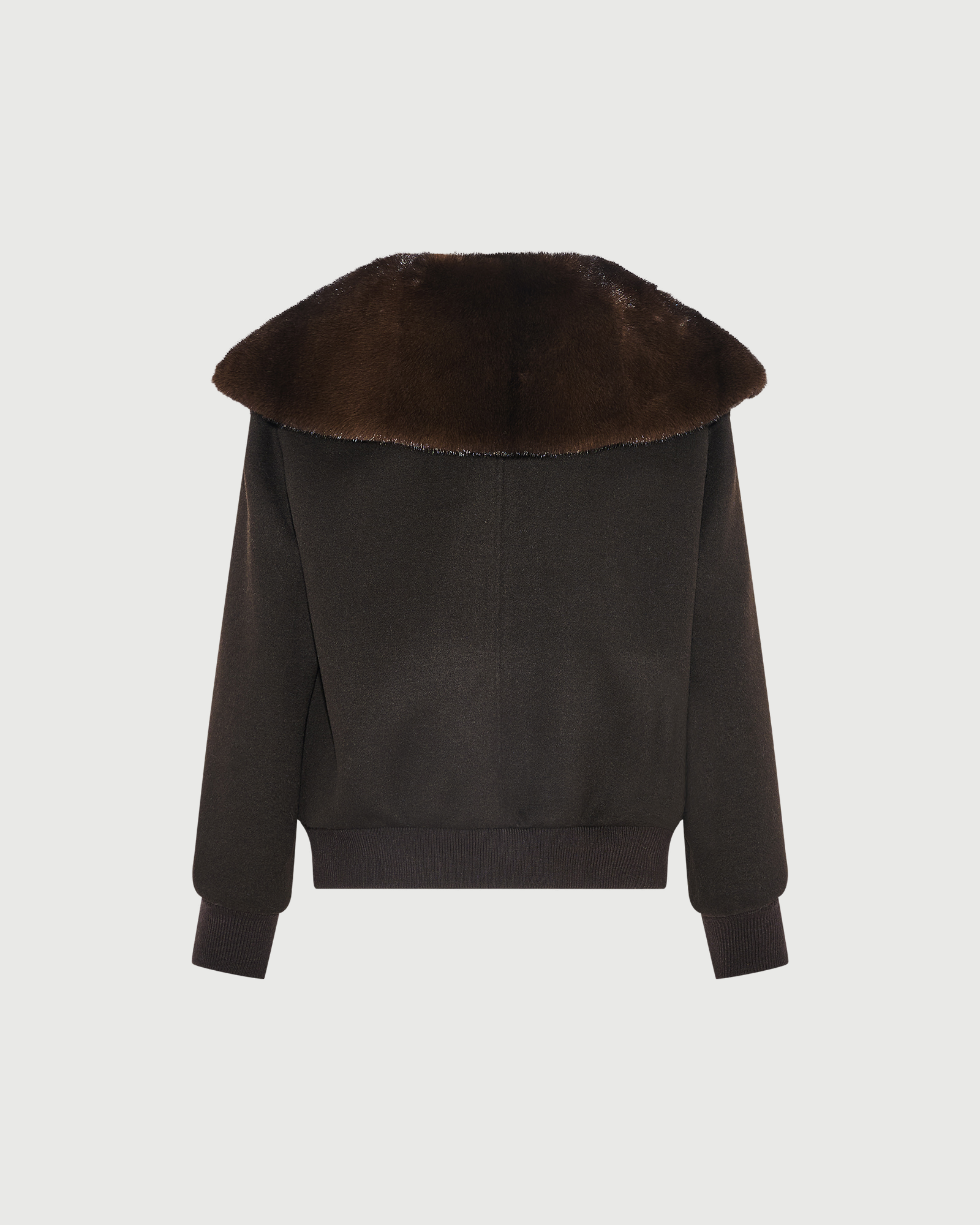 Cashmere-blend cropped blouson with removable mink fur collar - Yves Salomon - New Fall Winter Collection