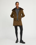 Cashmere-blend cropped blouson with removable mink fur collar