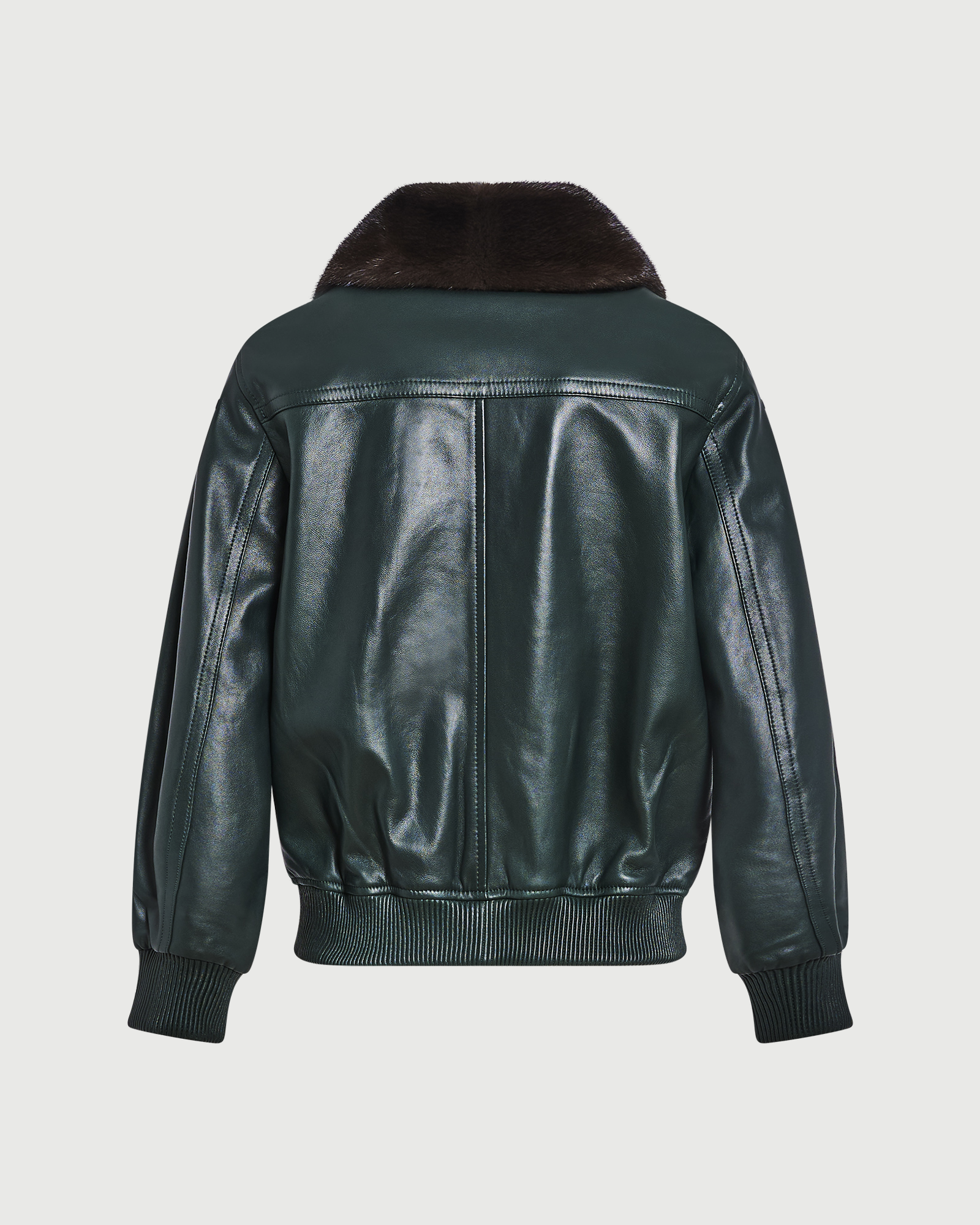 Lamb leather bomber jacket with removable mink collar - Yves Salomon - New Fall Winter Collection
