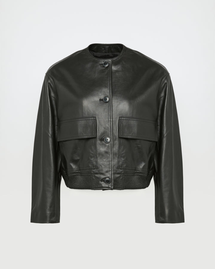 Black Friday - Yves Salomon - Lamb leather jacket - black