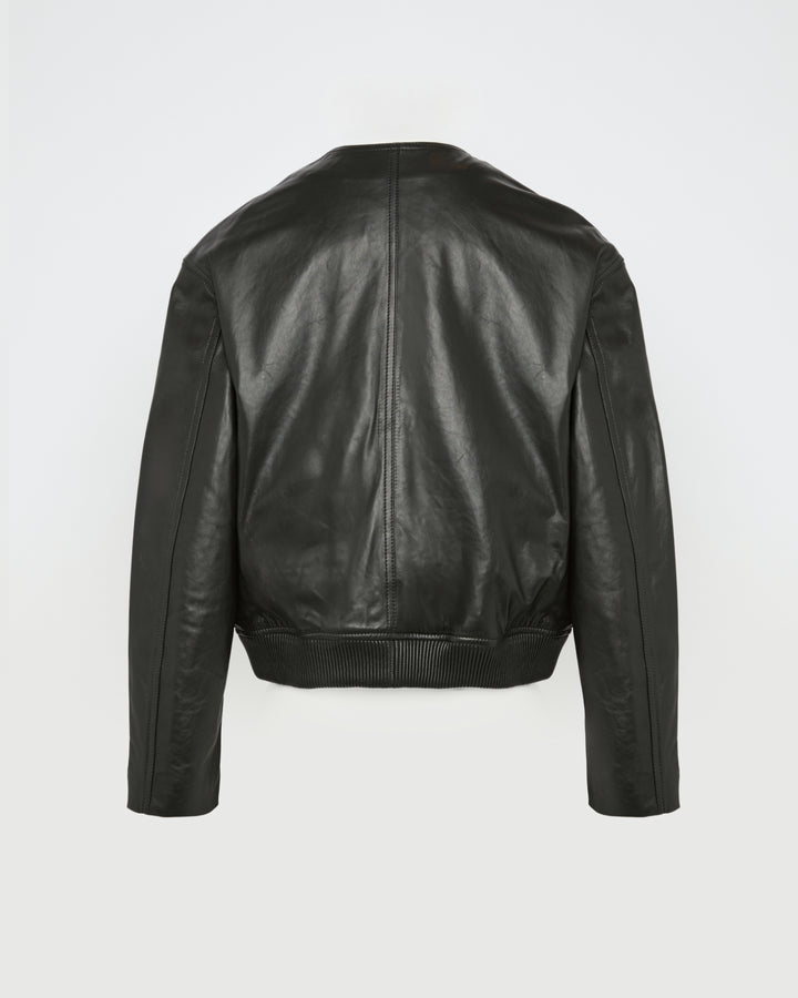 Black Friday - Yves Salomon - Lamb leather jacket - black - front view