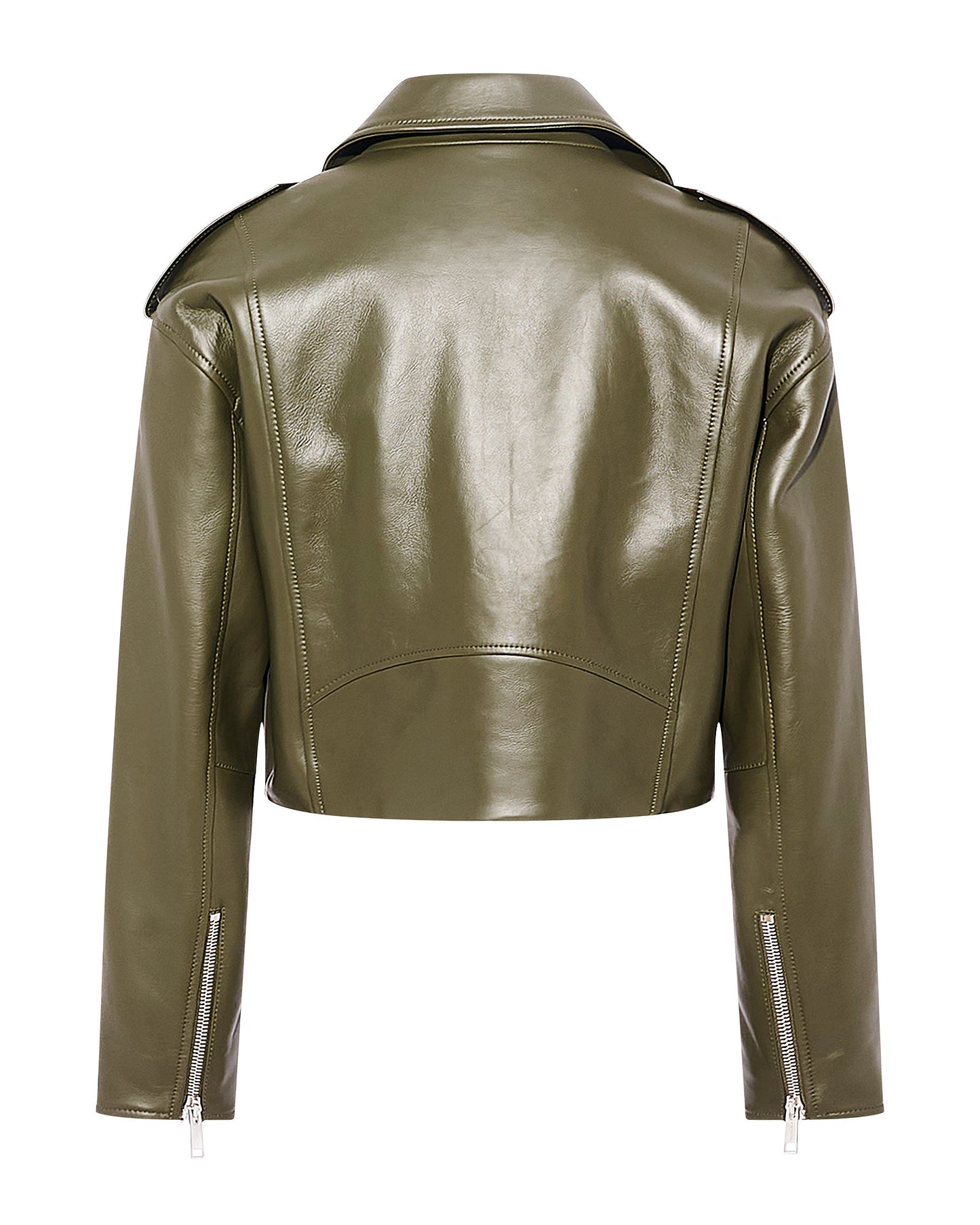 Cropped lambskin biker jacket - Yves Salomon