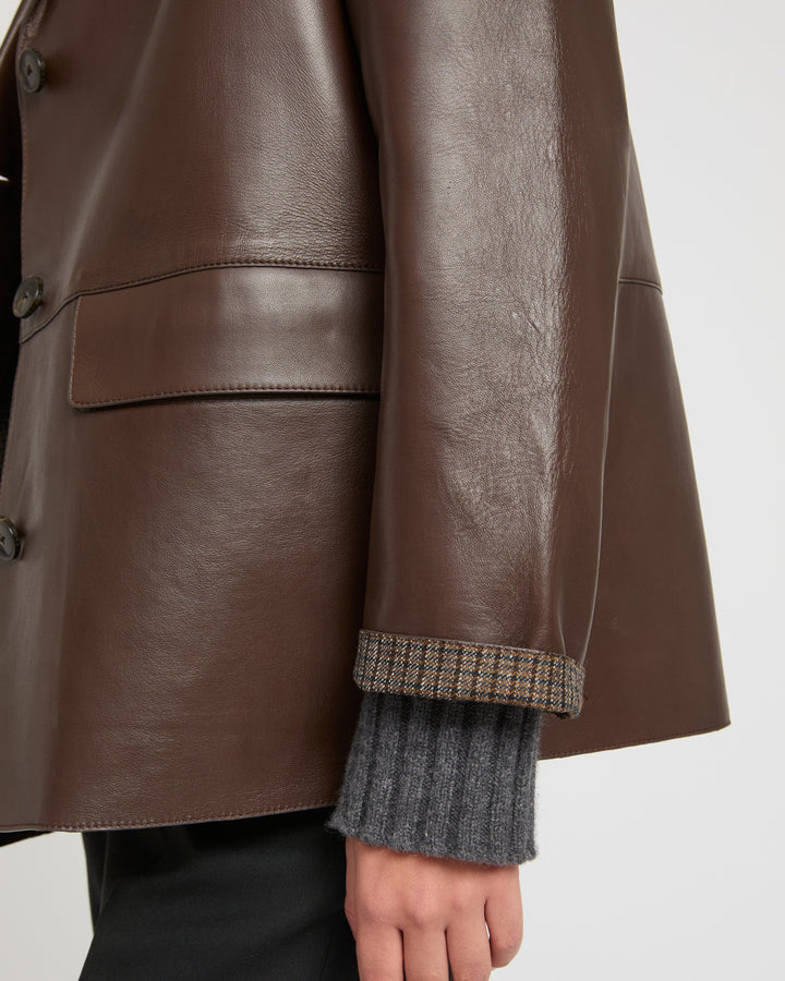 Woollen bonded leather jacket -Yves Salomon