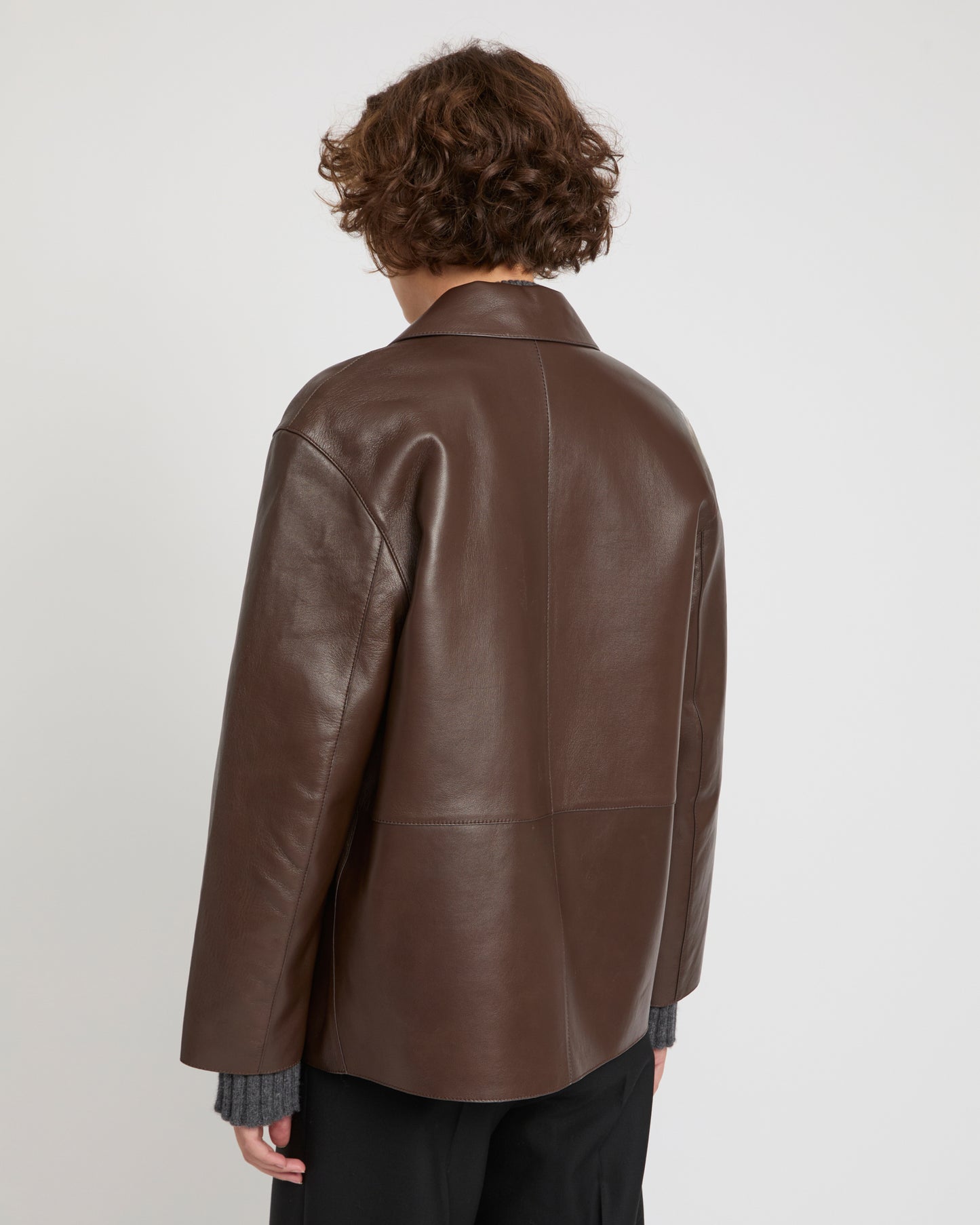 Woollen bonded leather jacket -Yves Salomon