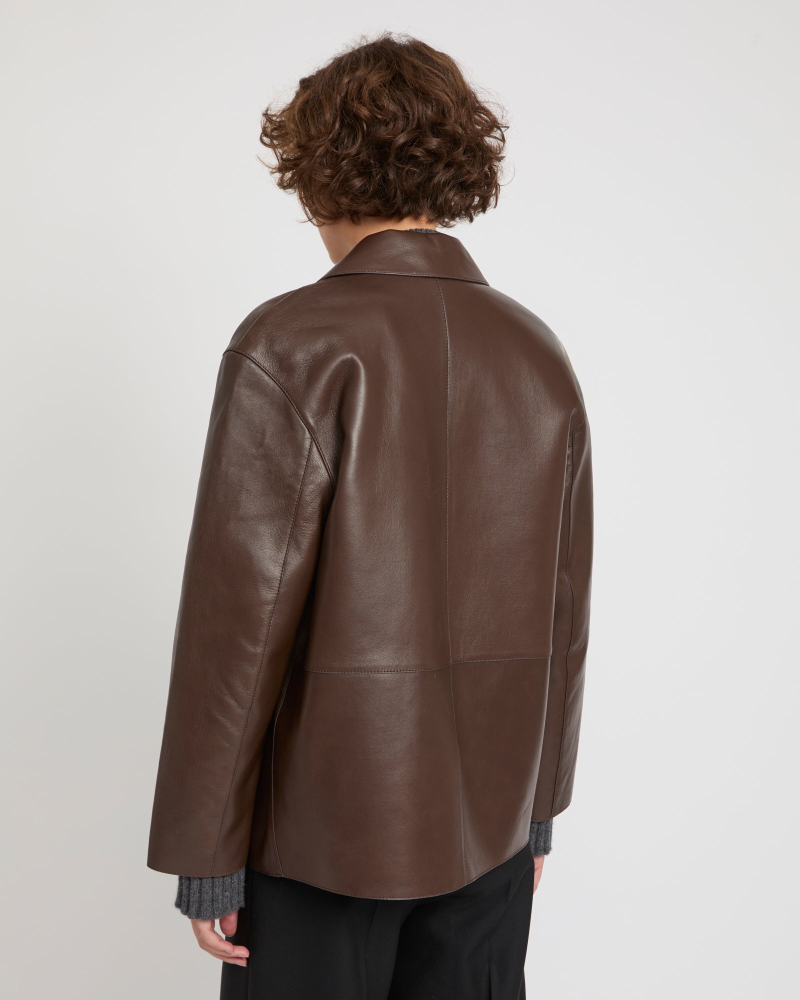 Woollen bonded leather jacket -Yves Salomon