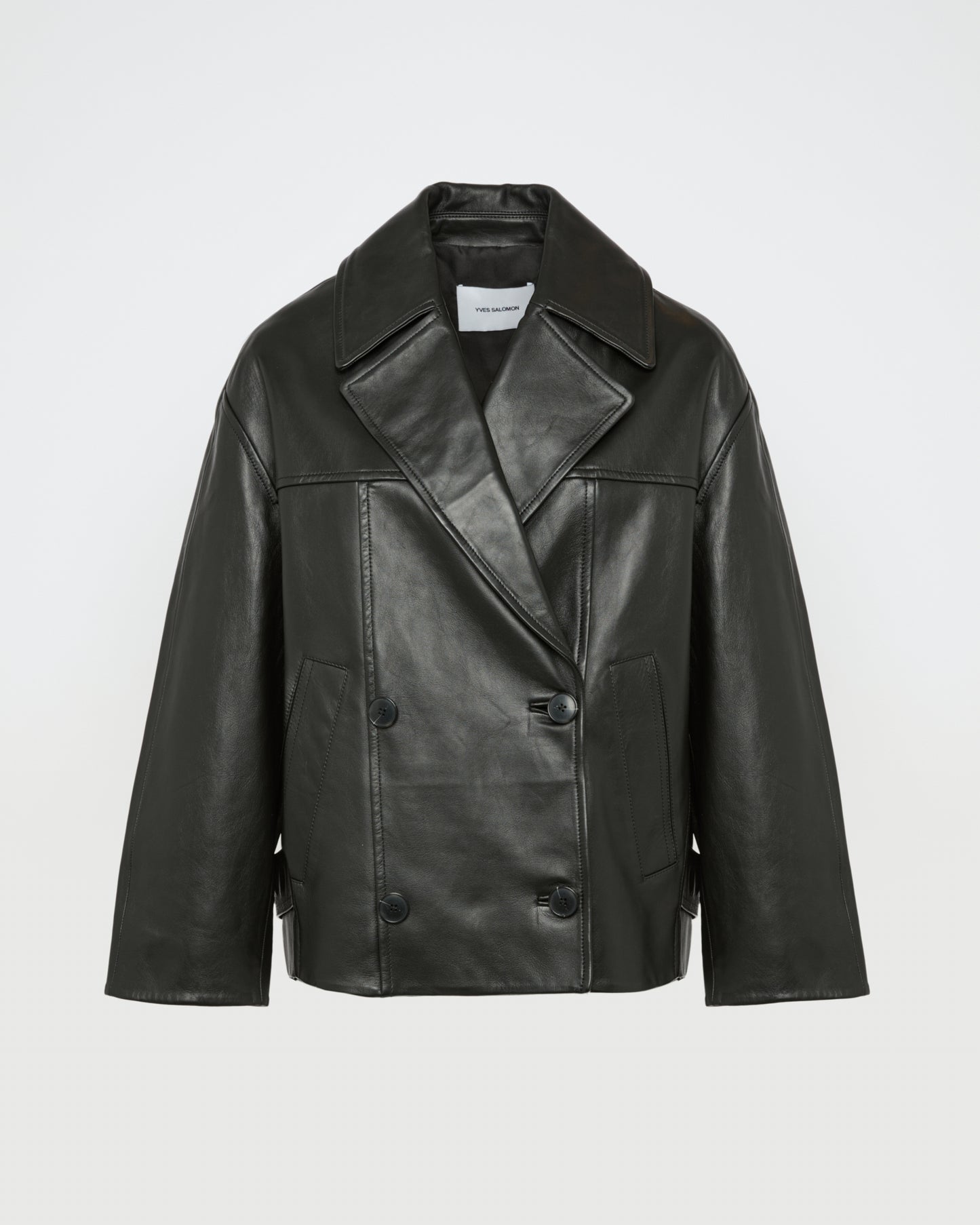 Lamb leather peacoat -Yves Salomon