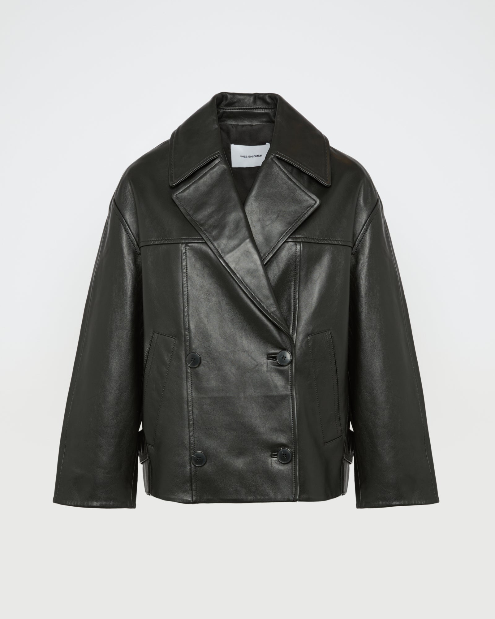 Lamb leather peacoat -Yves Salomon