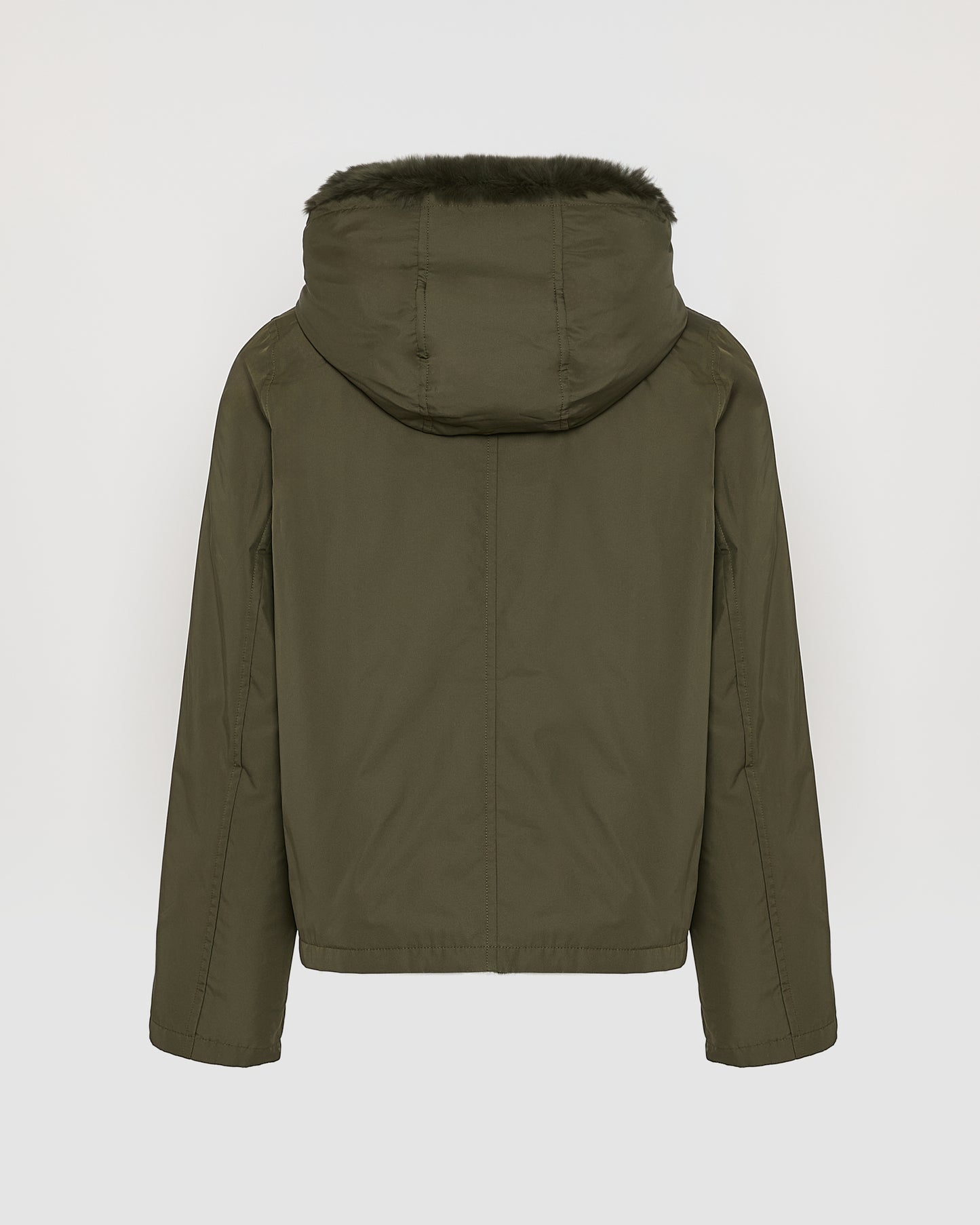 Hooded jacket in technical fabric reversible rex rabbit fur - Yves Salomon