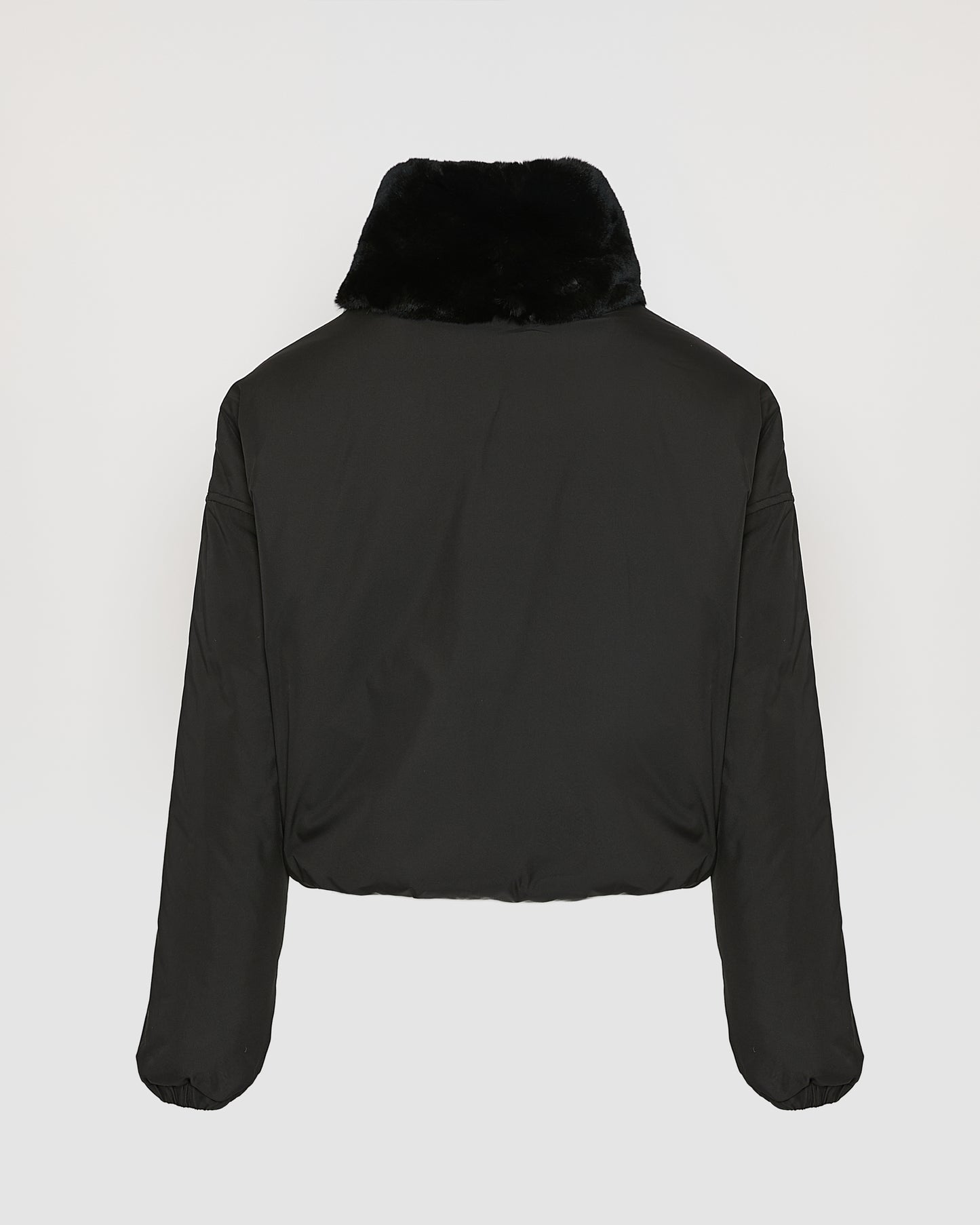 Boxy jacket in technical fabric reversible rex rabbit fur - Yves Salomon