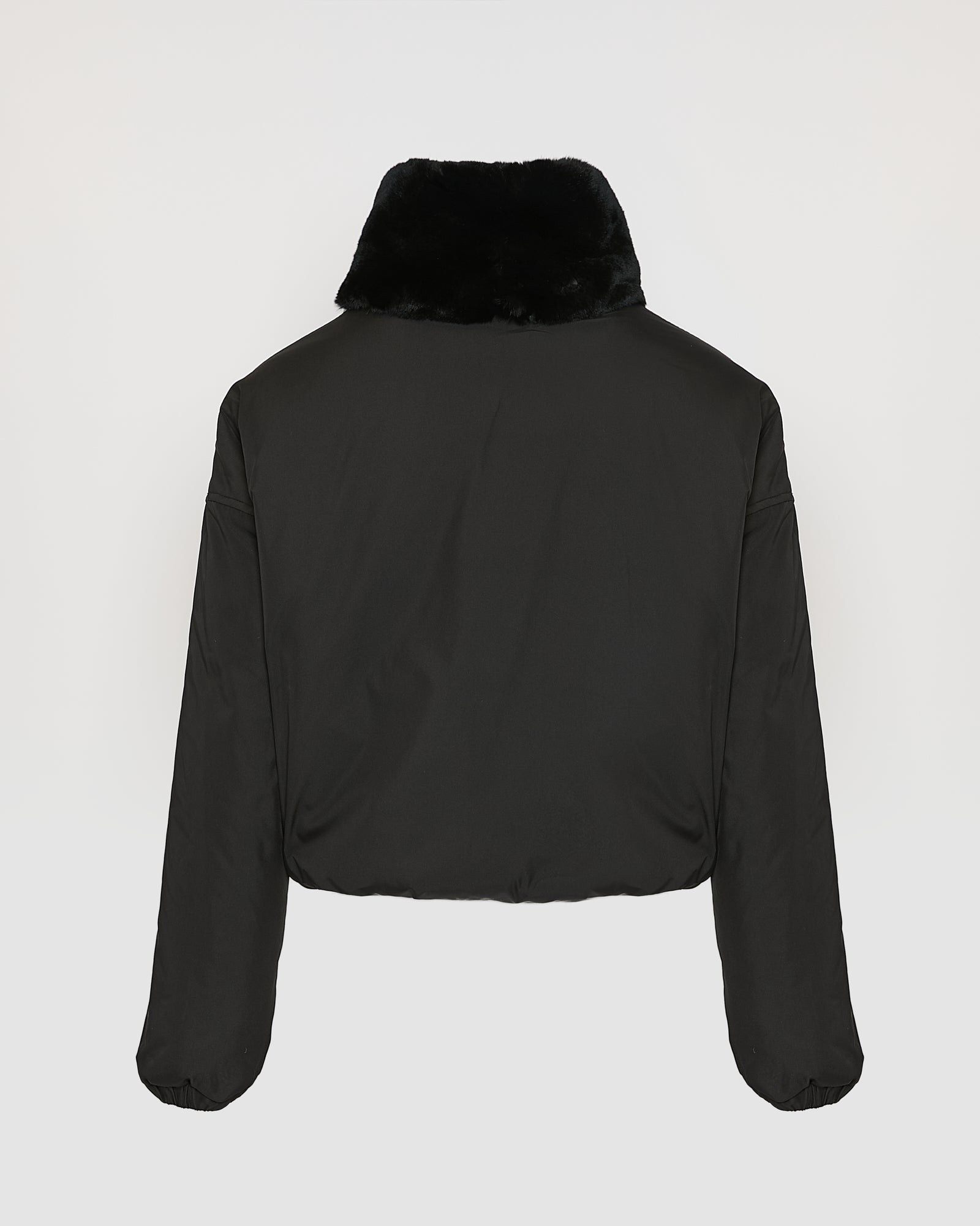 Boxy jacket in technical fabric reversible rex rabbit fur - Yves Salomon